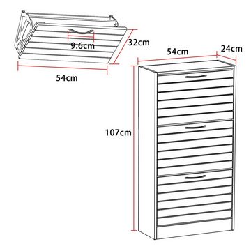 FUFU&GAGA Schuhschrank Schuhschrank Schuhkipper Schuhregal mit 3 Klappen