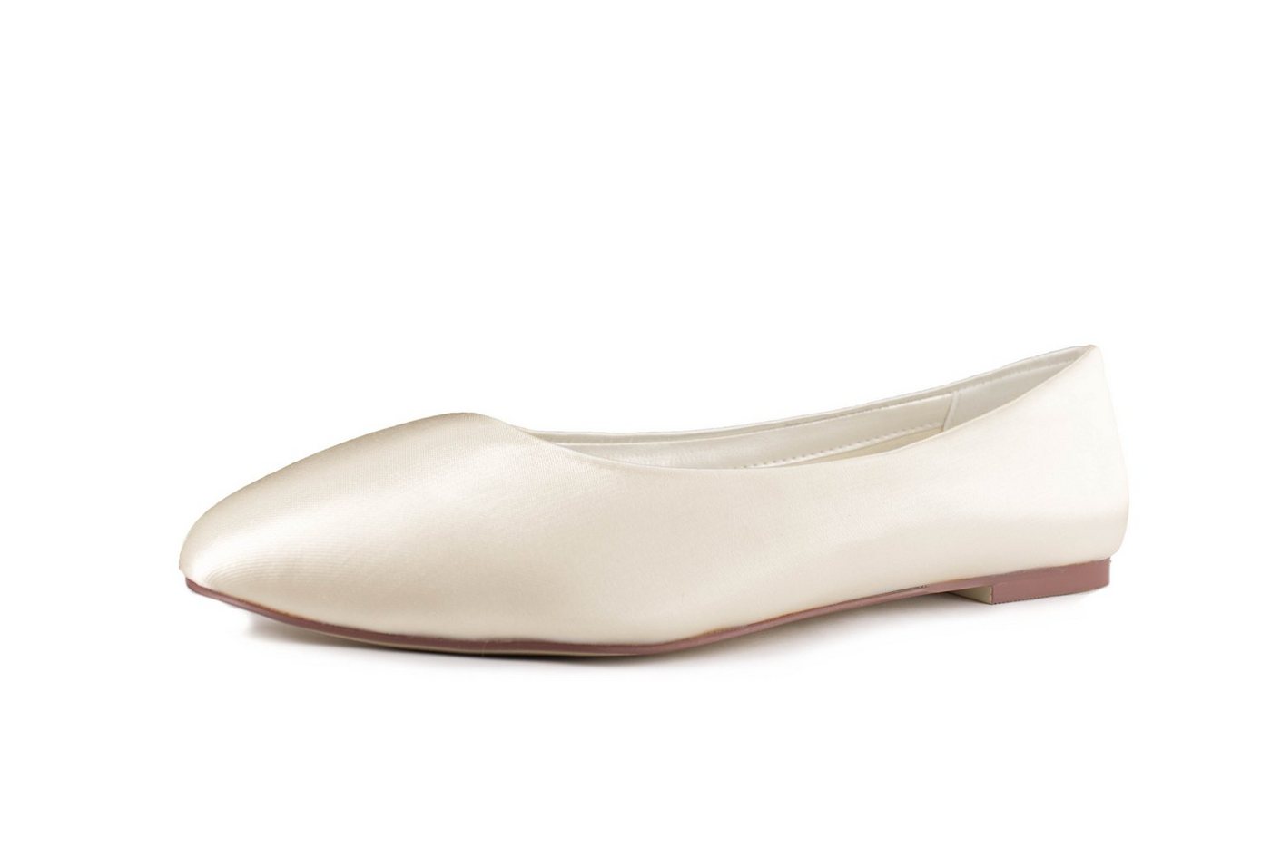 White Lady 870 ivory Satin - flache Brautschuhe Ballerina