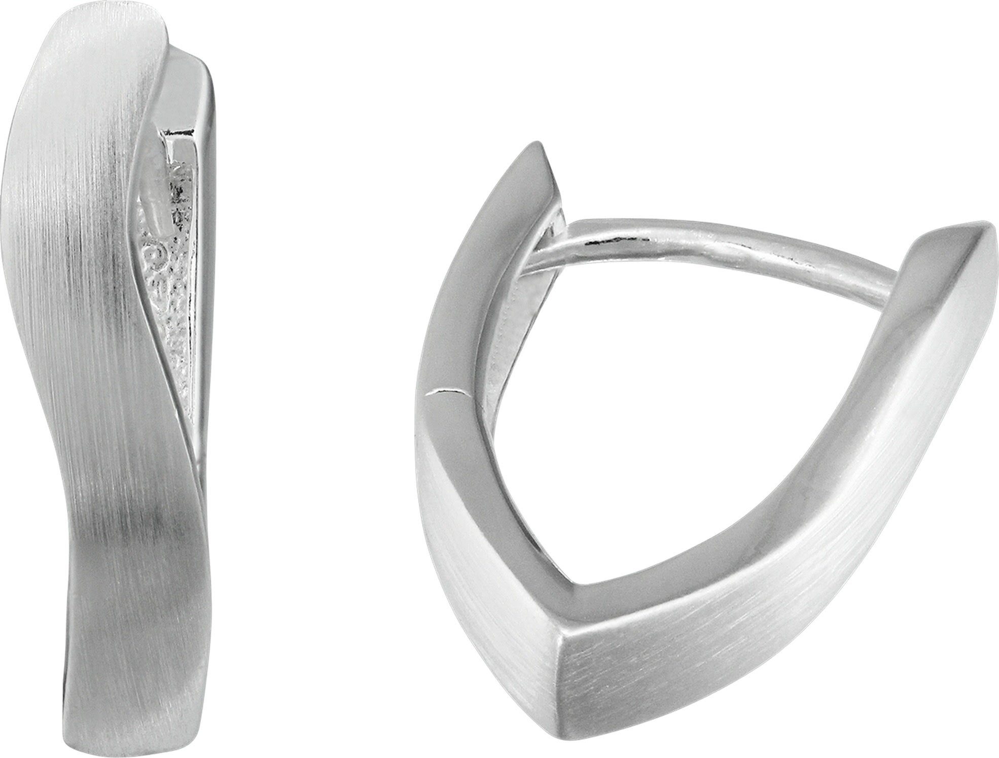 SilberDream Paar Creolen SilberDream Ohrringe Damen-Schmuck 925er (Creolen), Damen Creolen Welle aus 925 Sterling Silber, Farbe: silber