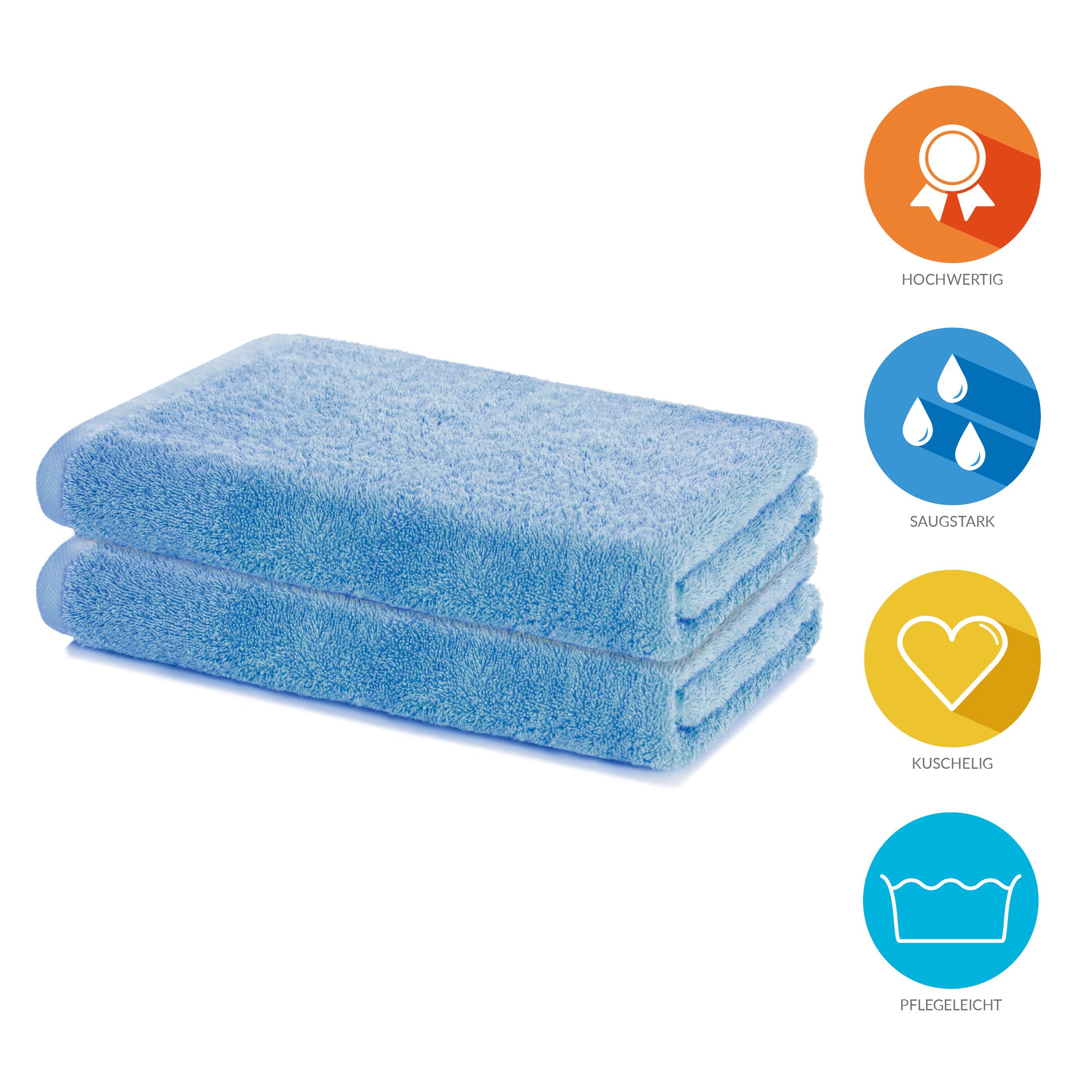 Lavea Handtücher Sydney Serie Handtuch oder Duschtuch Set, (2-St), 500 g/m² Frottier, weich & saugstark, pflegeleicht