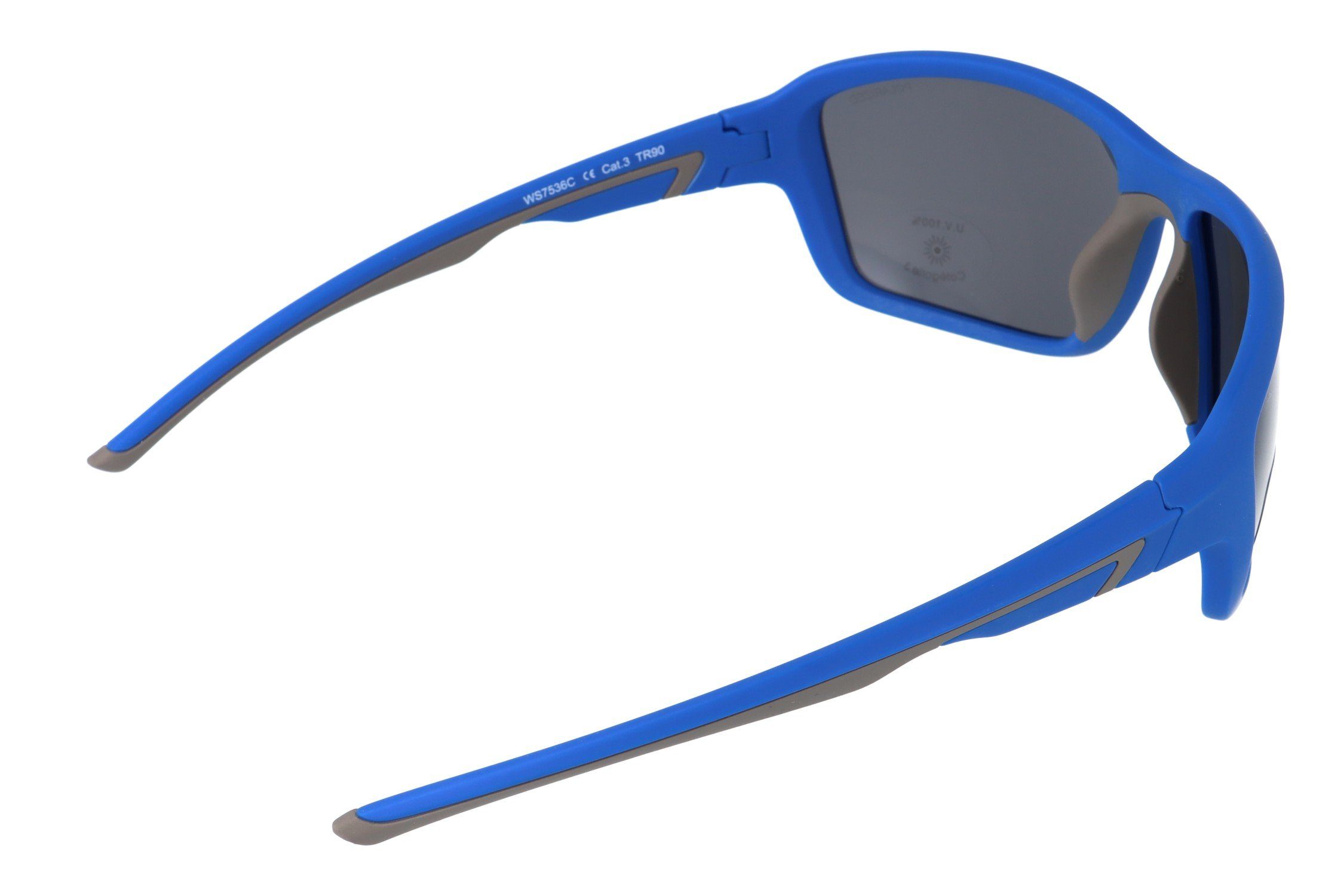 Sportbrille Sonnenbrille polarisiert Herren Fahrradbrille Damen & Unisex, Gamswild TR90 WS7536 Skibrille blau-grau
