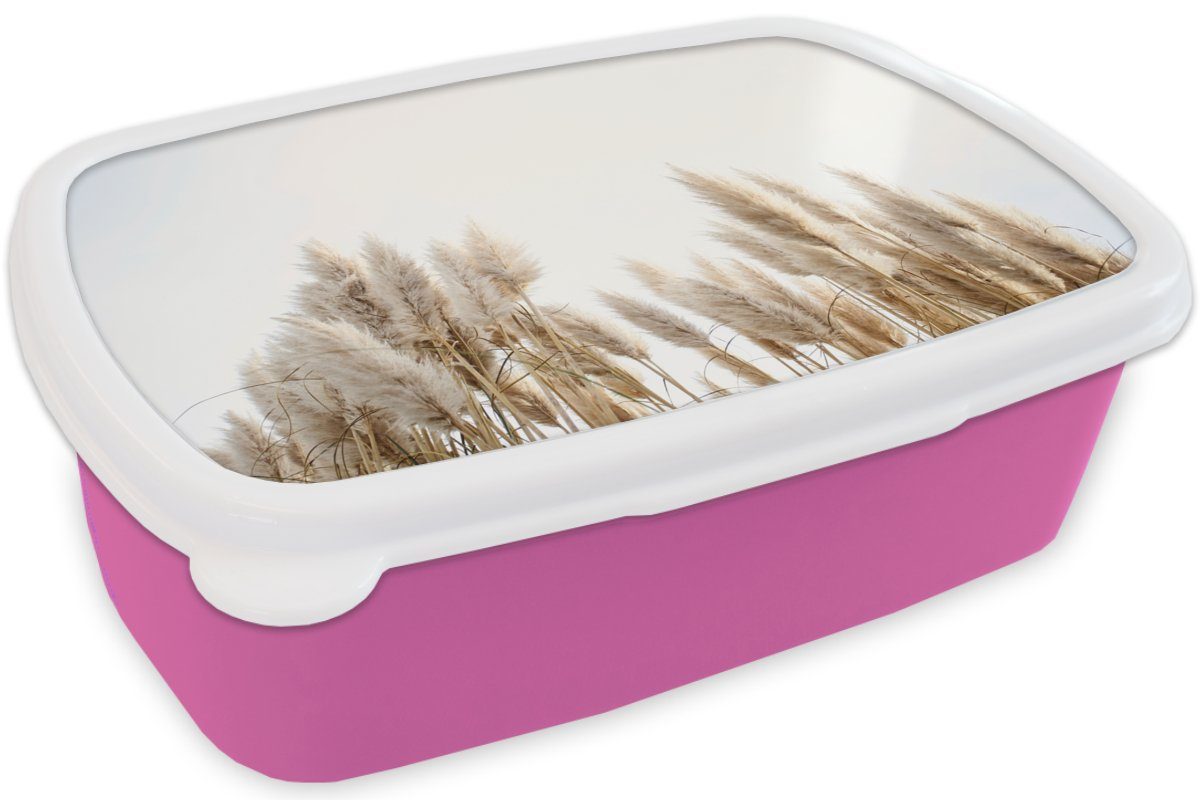 MuchoWow Lunchbox Körnung - Himmel Kunststoff, - Pastell, rosa Erwachsene, für Kinder, Brotbox Brotdose Mädchen, (2-tlg), Kunststoff Snackbox