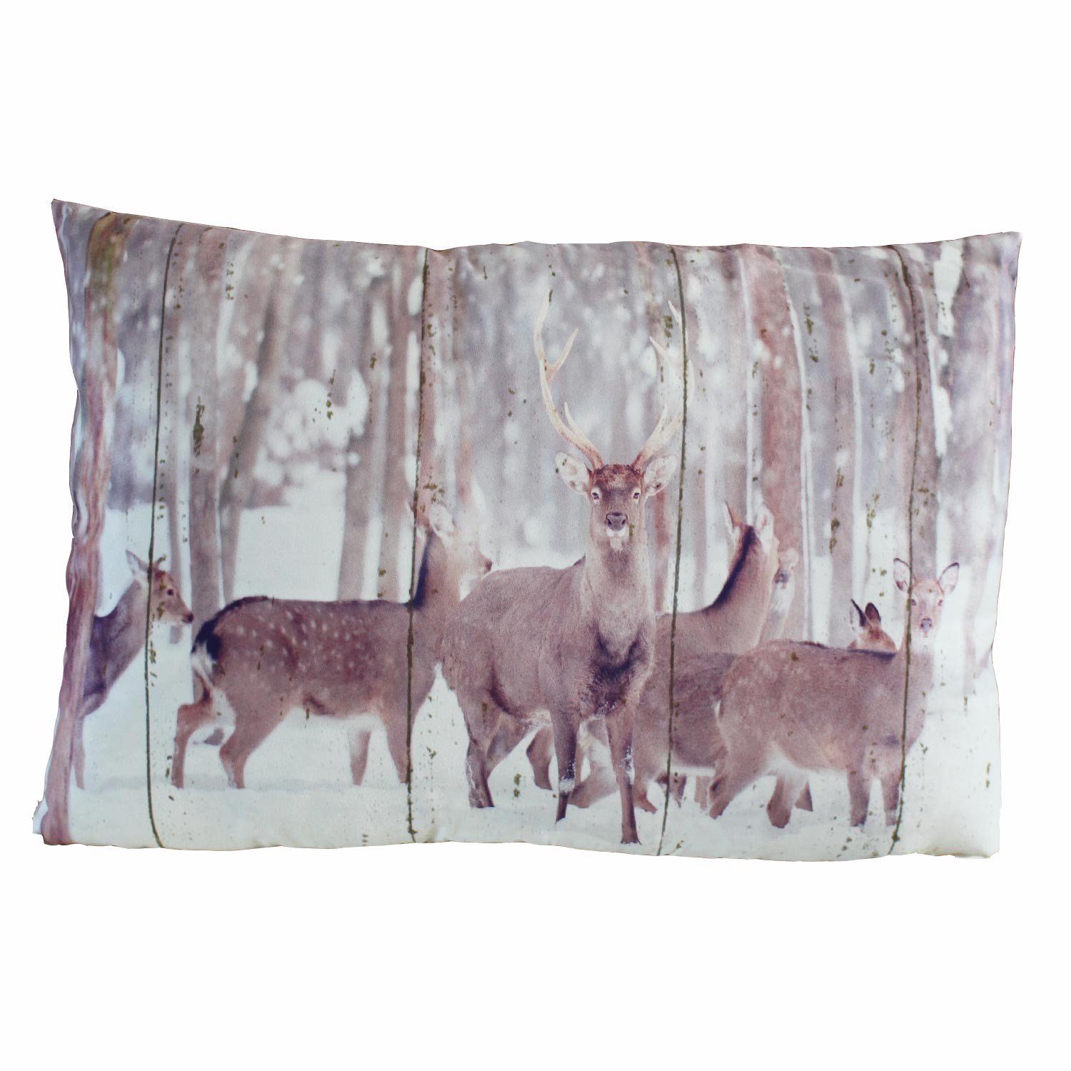 mitienda Dekokissen (Kissen) Dekokissen Hirsche Rehe 40x60cm, Sofakissen
