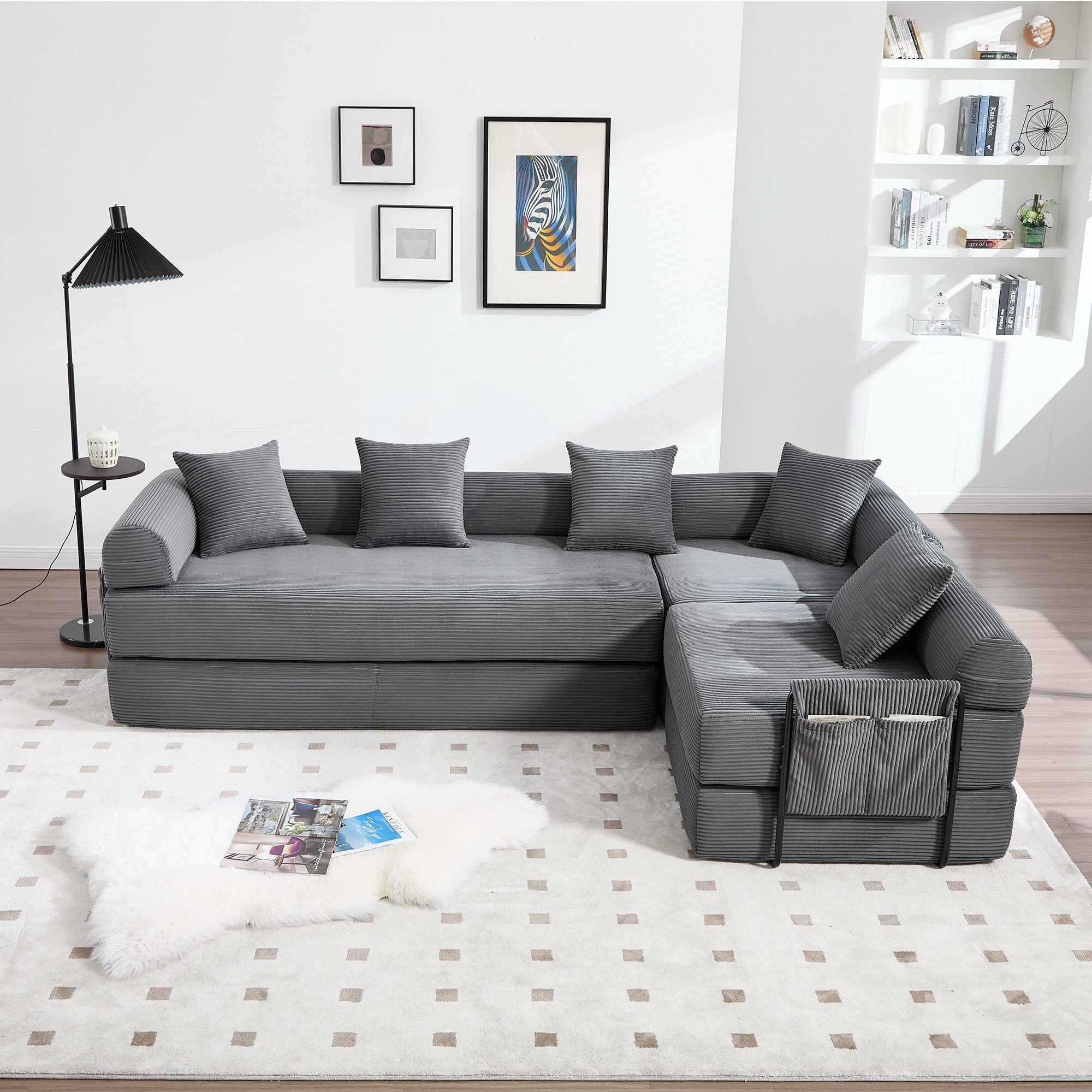 REDOM Sofa kombinierbare Module, mit Stauraum und haustierfreundlicher Oberfläche, Modulares Loungesofa