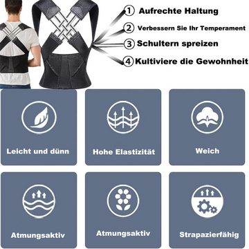 Coonoor Rückenbandage Einstellbarer Gürtel zur Korrektur der Rückenhaltung Posture Corrector (1-tlg), Geeignet für Männer und Frauen zur Linderung von Rückenschmerzen