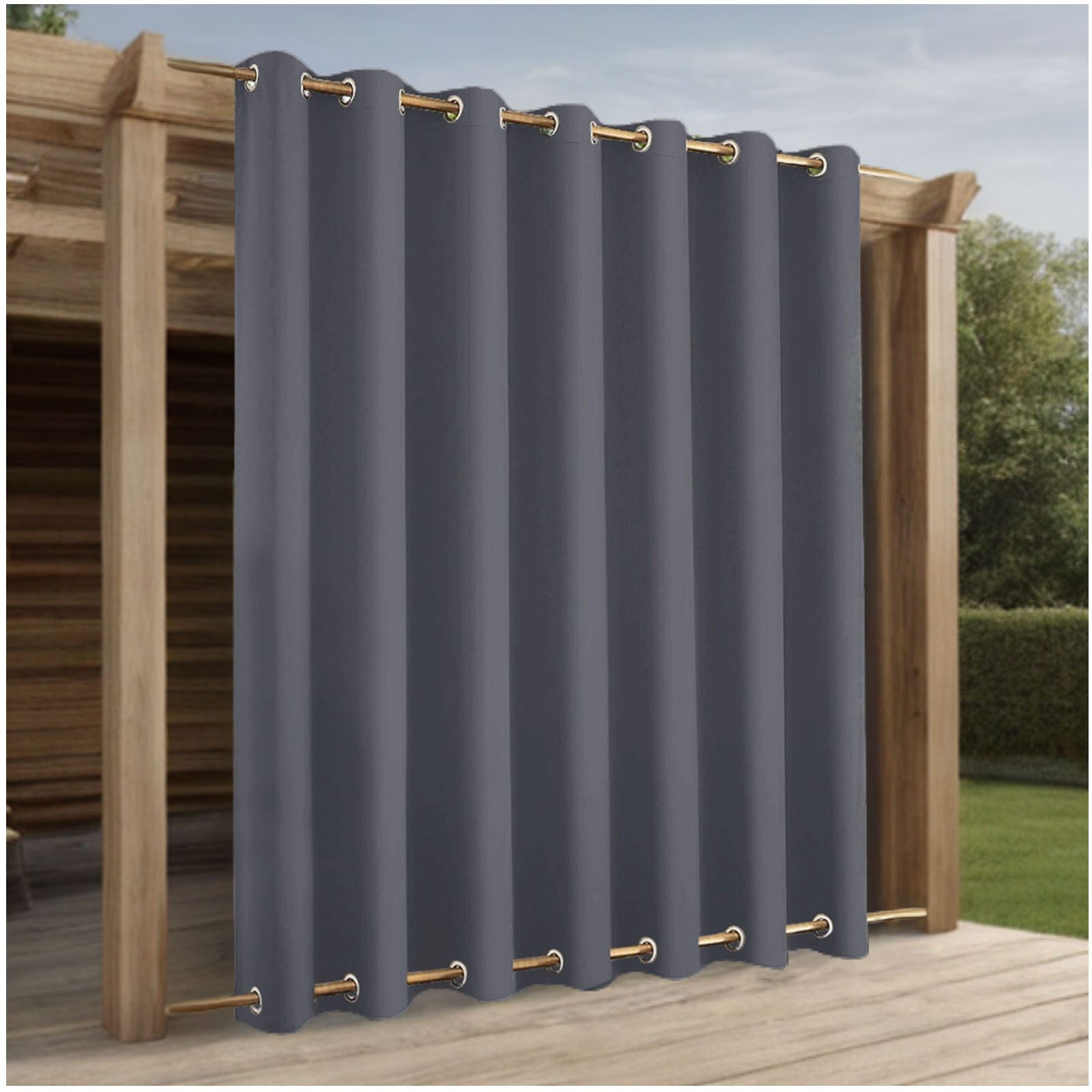 Qelus Gardine Outdoor Vorhang Sichtschutz,Wetterfest Blickdicht Gardinen mit Ösen (1 St), Vorhänge für Garten Balkon Terrasse Pavillon Veranda