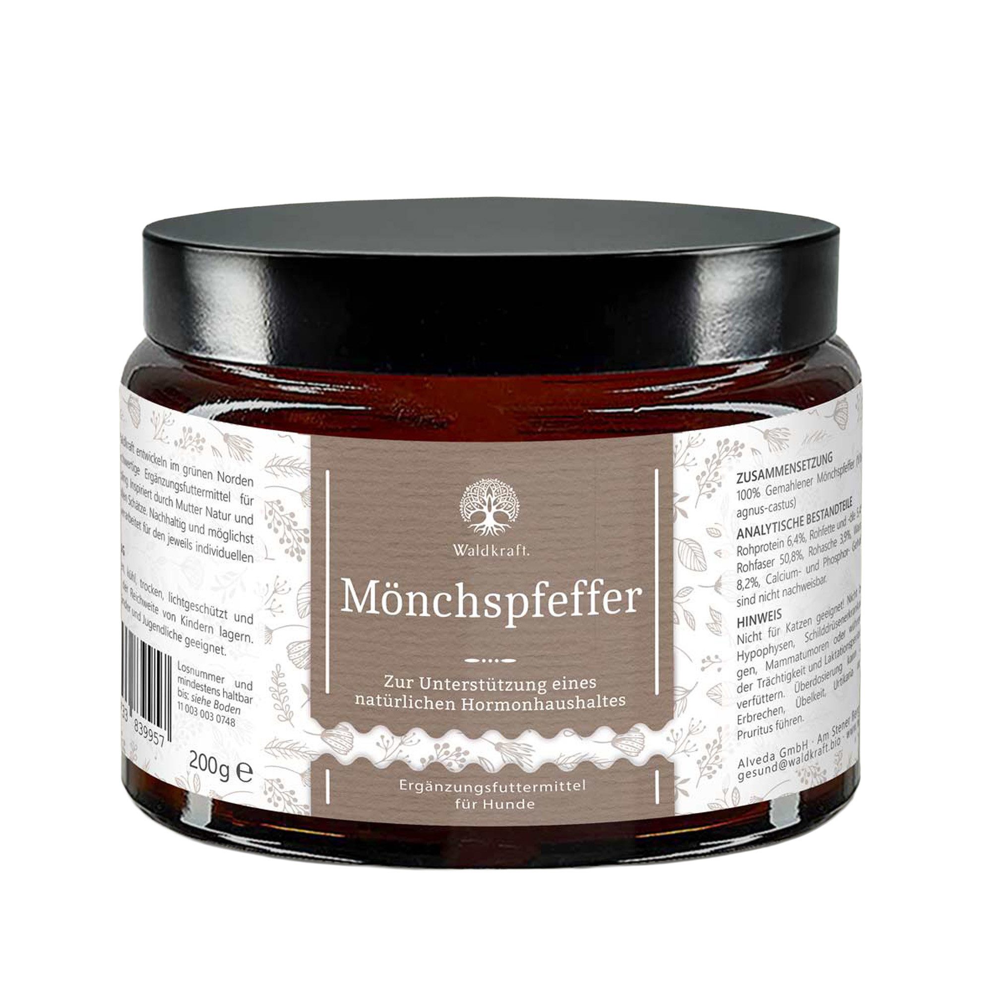 Waldkraft. Mönchspfeffer für Hunde, für: Hund, Katze, 100% reines, fein gemahlenes Pulver ohne Füllstoffe, ohne Zusatzstoffe von Waldkraft.