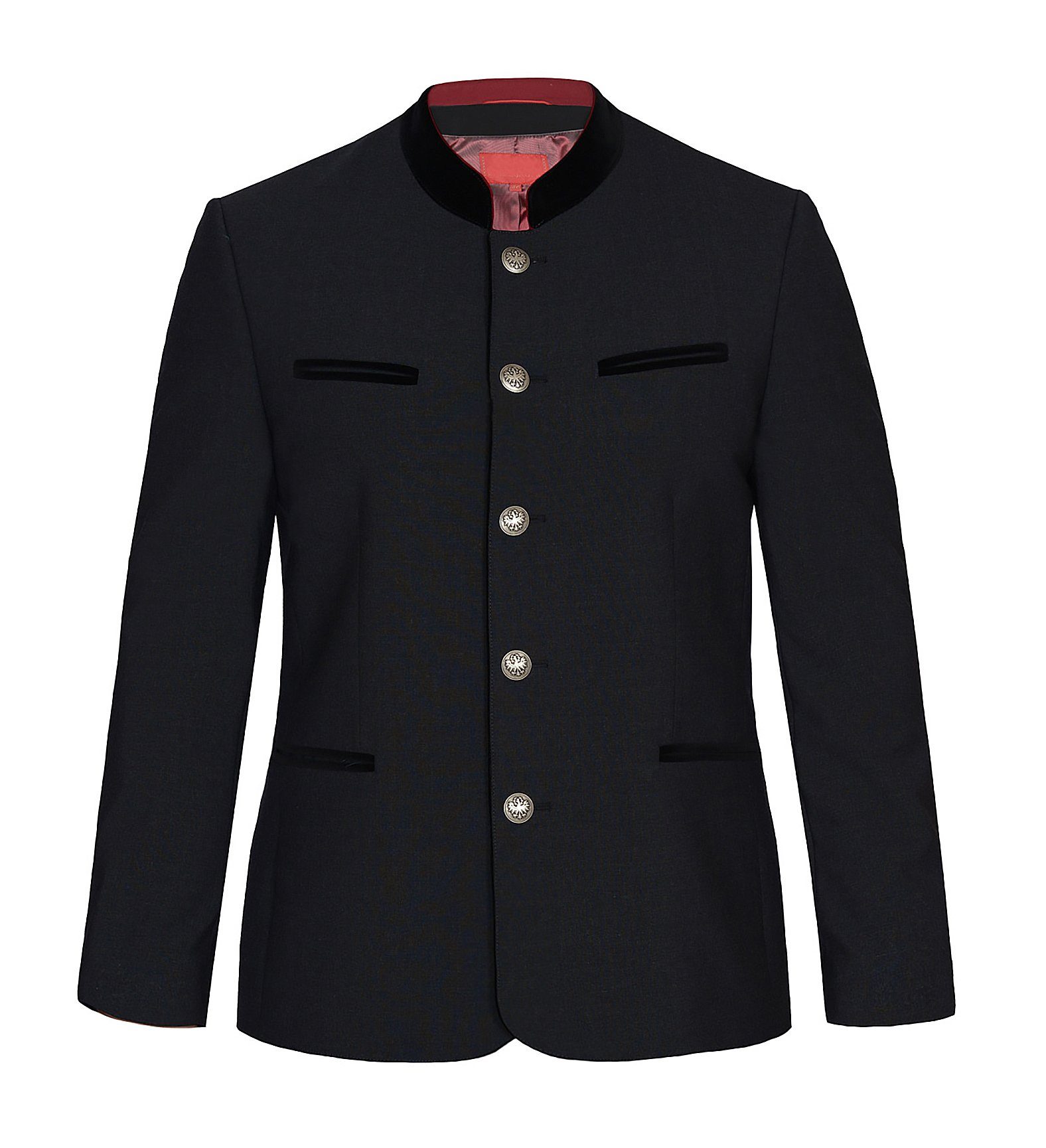 Moschen-Bayern Trachtenblazer Trachtenblazer Schwarz Trachtenjanker Blazer Grau Herren Trachtenjacke Stehkragen