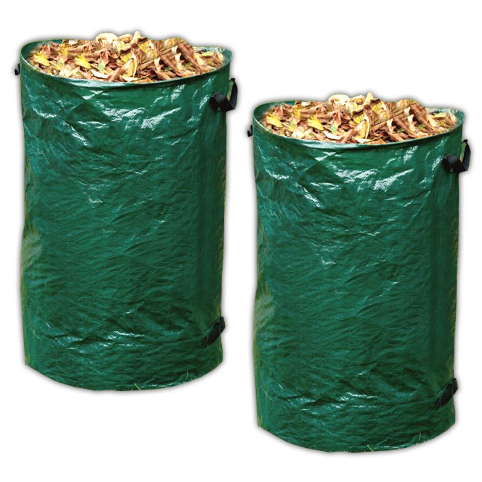 HAC24 Gartensack Laubsack Rasensack Gartenabfallbehälter Abfall Sack für Gartenabfall, 120 l, (2-tlg), mit Tragegriff