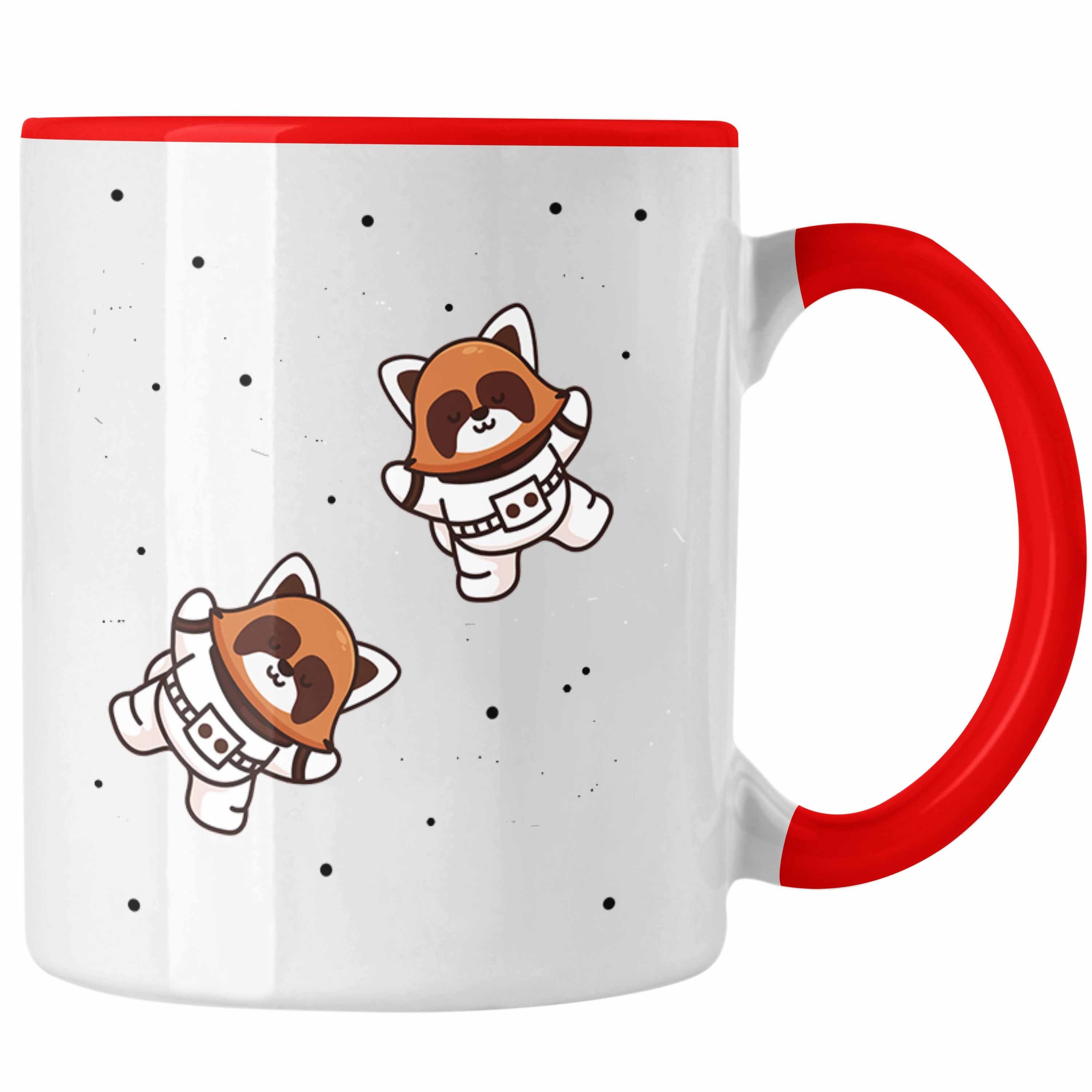 Trendation Tasse Trendation - Roter Panda Tasse Galaxie Kinder Geschenkidee für Jungs Mädchen Lustige Grafik