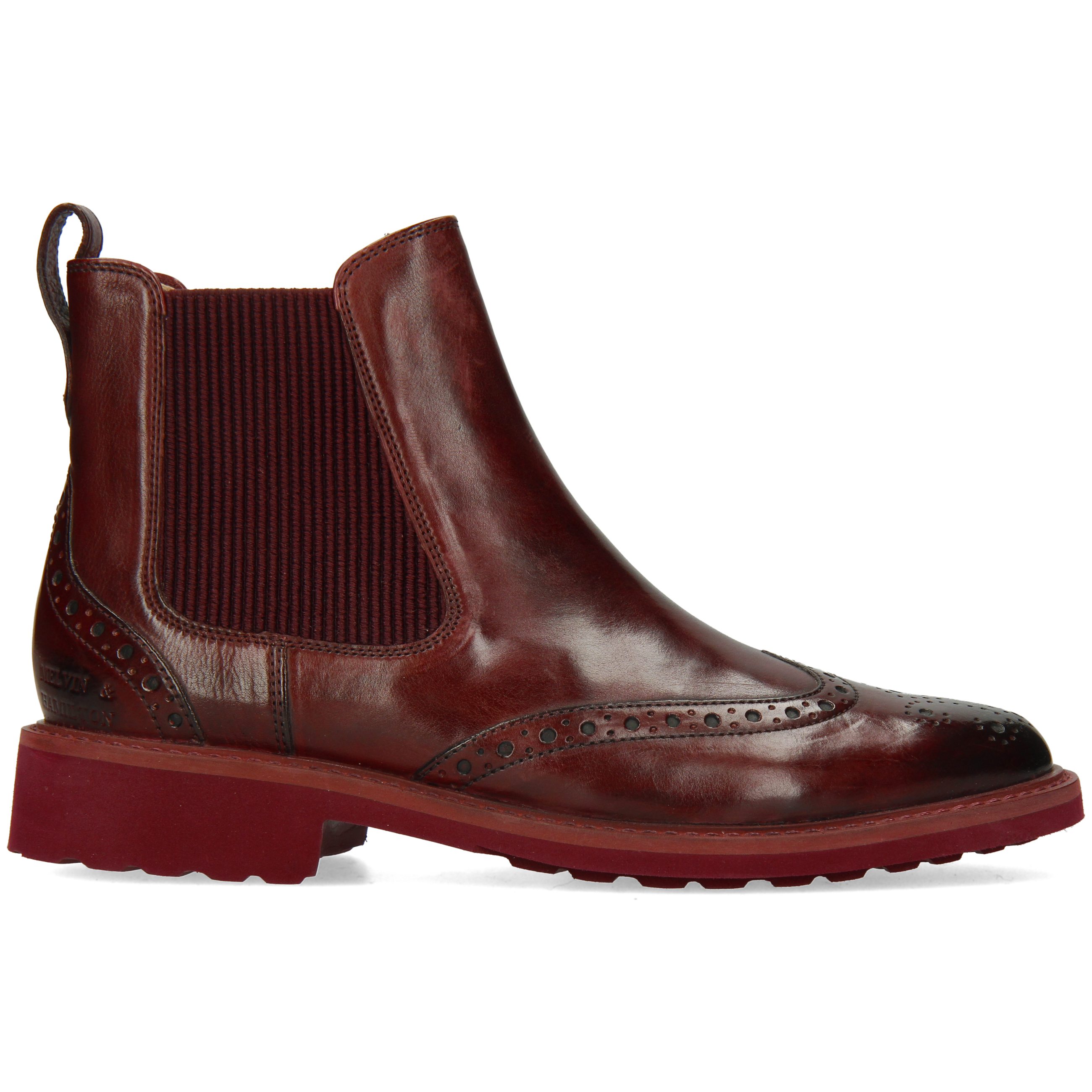 Melvin Selina Ribbed Hamilton Monza Elastic 29 Burgundy Stiefelette &