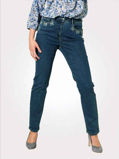 Mona 5-Pocket-Jeans mit dekorativen Tascheneingriffen