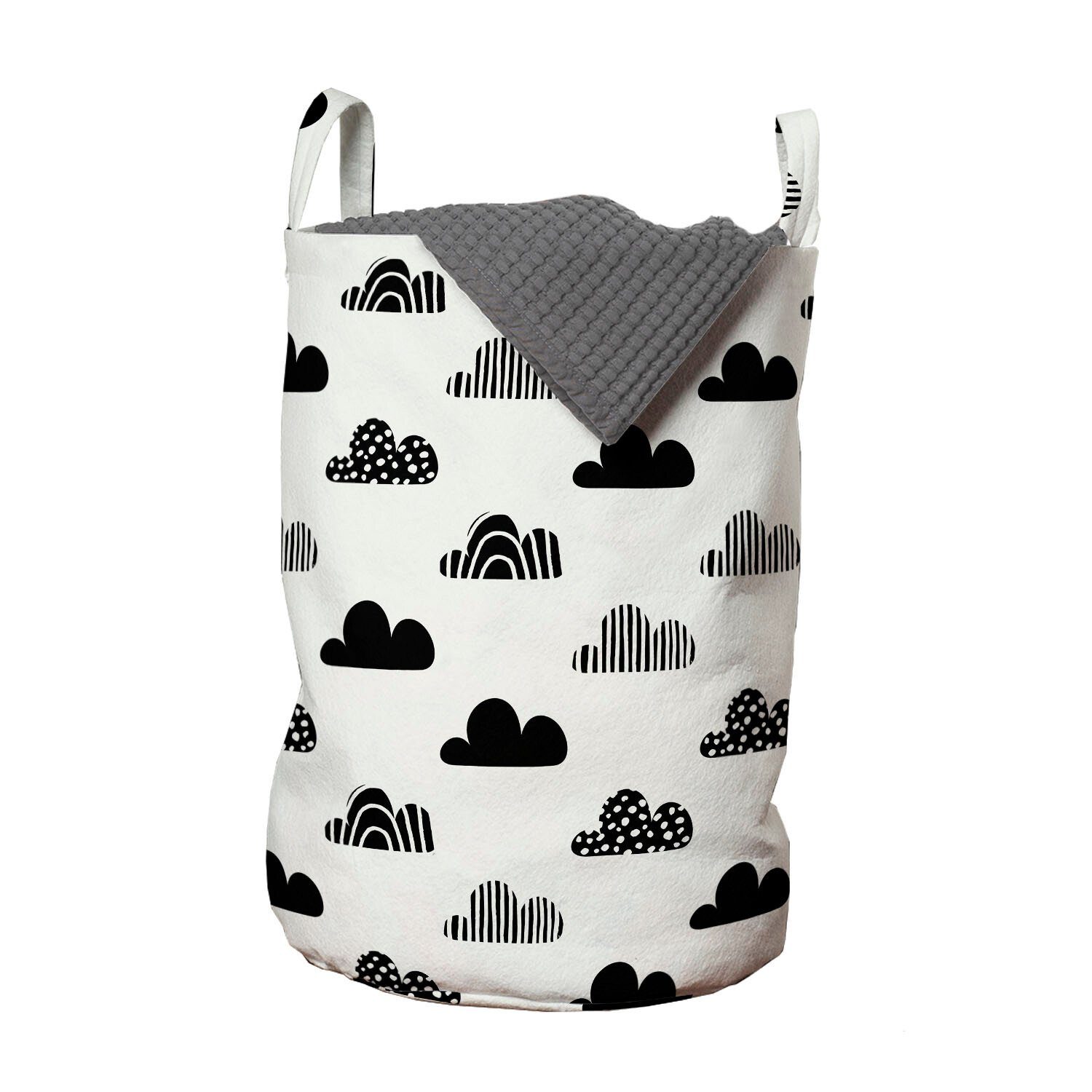 Abakuhaus Wäschesäckchen Wäschekorb mit Griffen Kordelzugverschluss für Waschsalons, Wolken Pastel Abstract Sky Elements