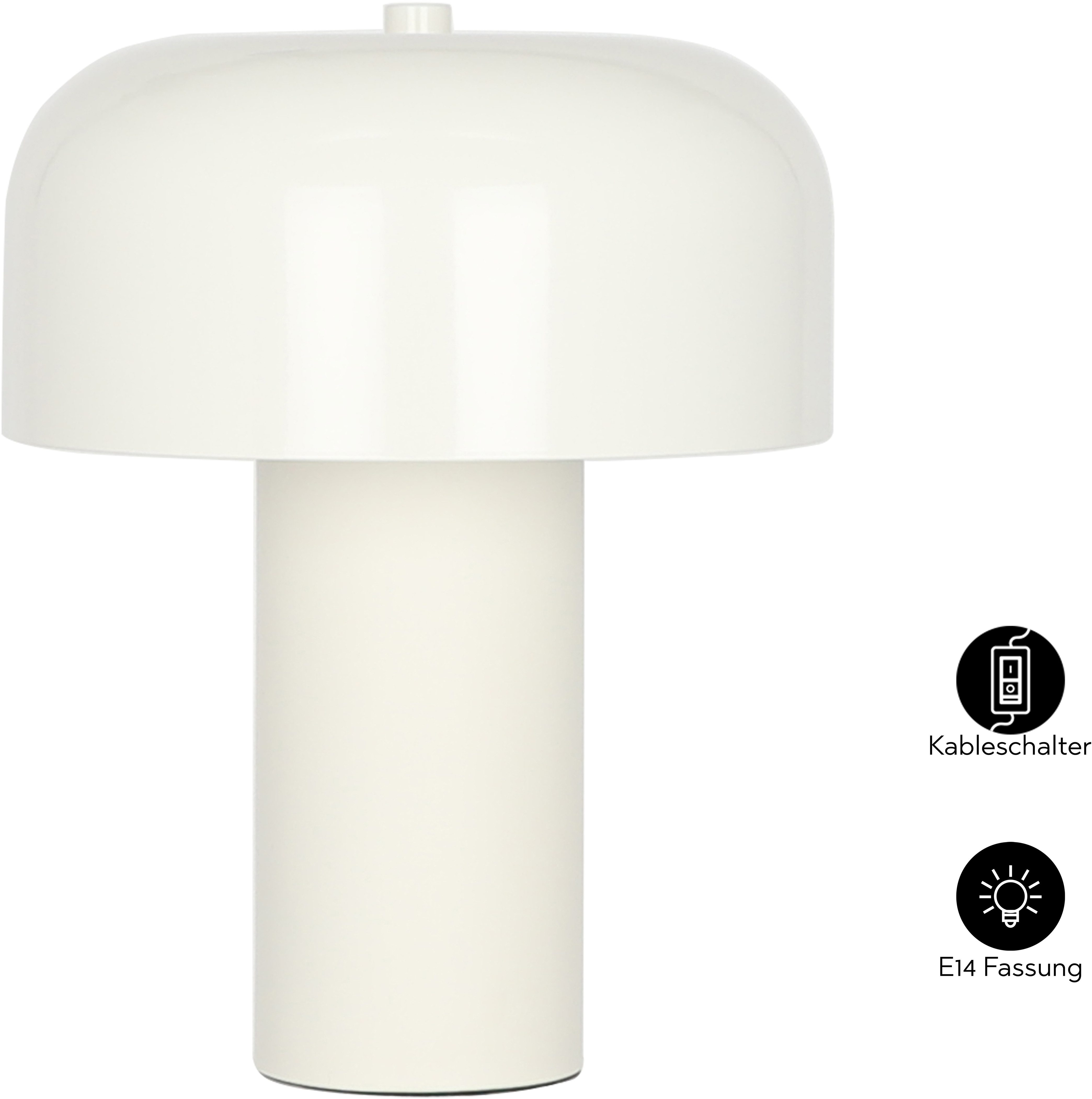 OTTO home Tischleuchte Jorre - Pilzlampe, Leuchtmittel wechselbar, ohne Leuchtmittel, zweifarbig - matt & glänzend, Pilzleuchte, Tischlampe, Pilzform, E14