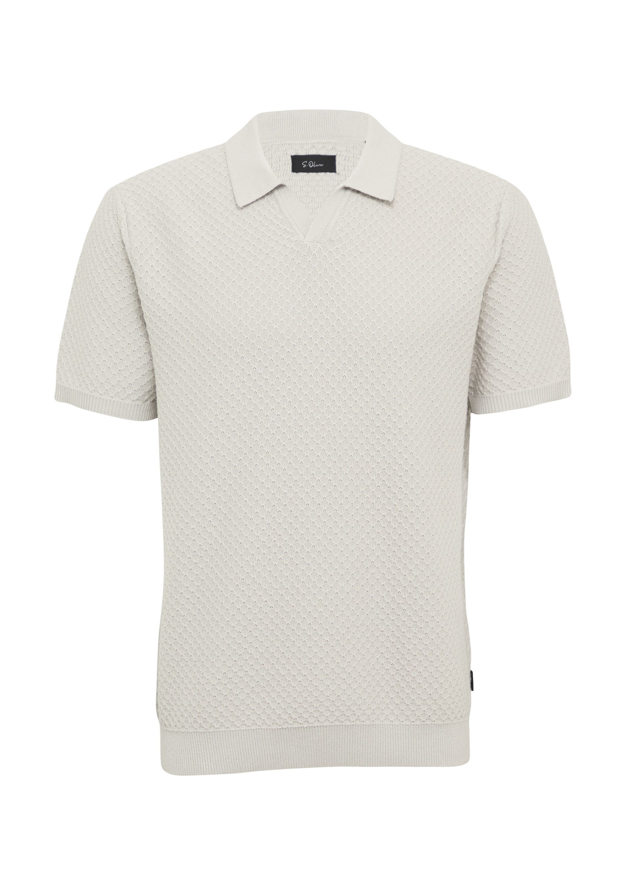 s.Oliver Kurzarmshirt Strickpullover Gestricktes Poloshirt mit Struktur und günstig online kaufen