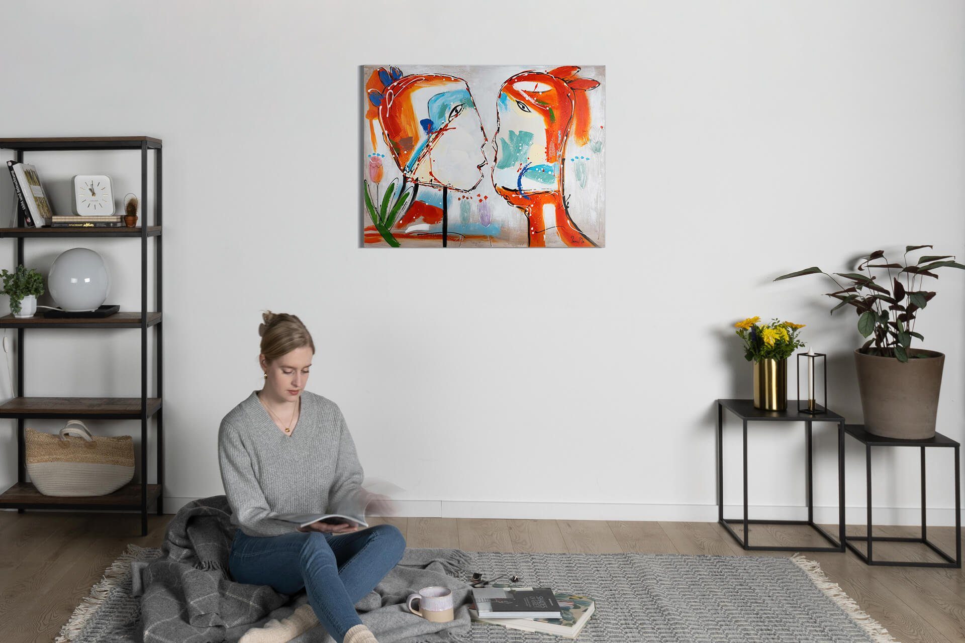 KUNSTLOFT Gemälde Ein Bund fürs Leben 100x75 cm, Leinwandbild 100% HANDGEMALT Wandbild Wohnzimmer
