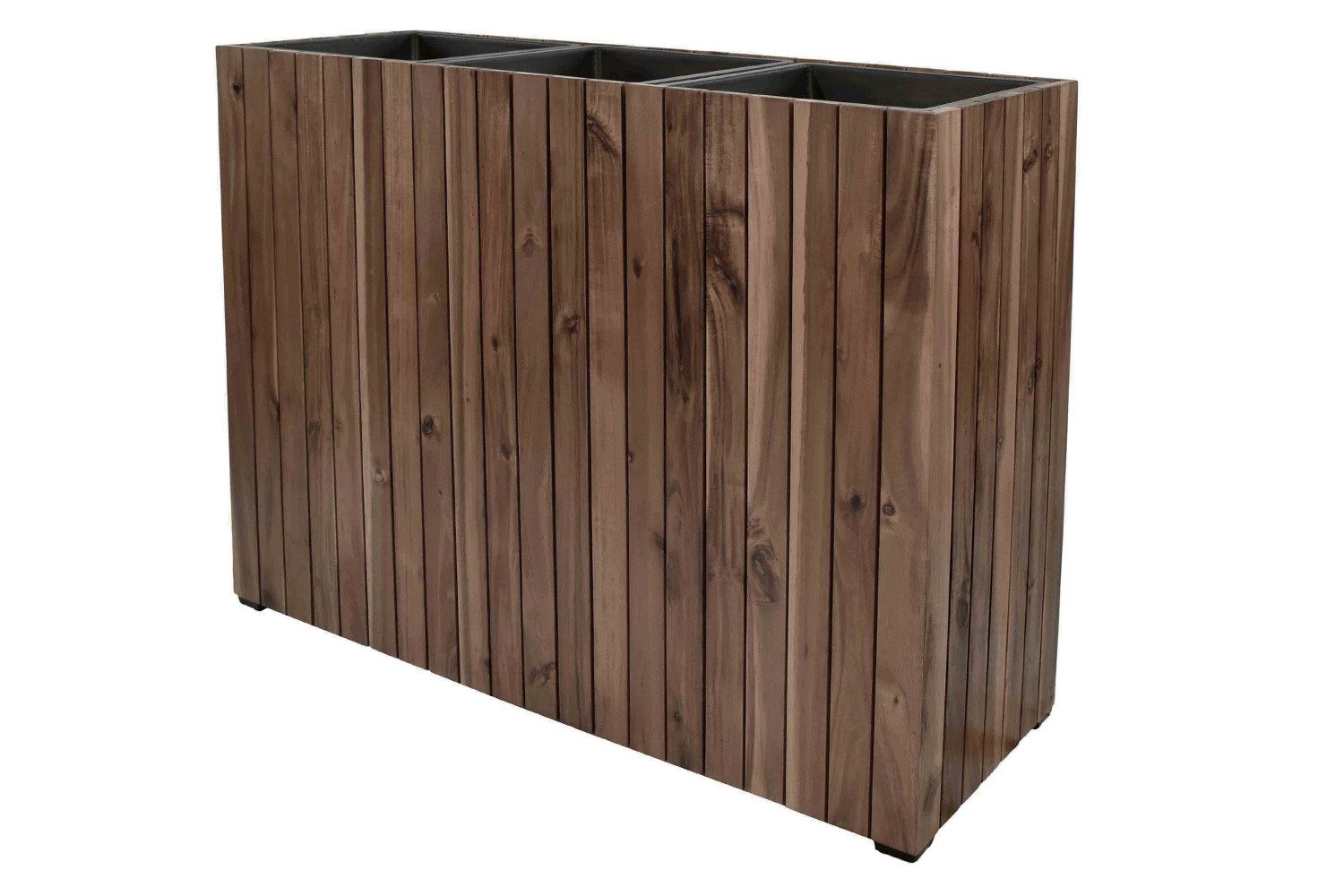 dasmöbelwerk Pflanzkübel Pflanzgefäß Pflanzkasten Blumenkasten Akazienholz 93x33x72 mit Einsatz