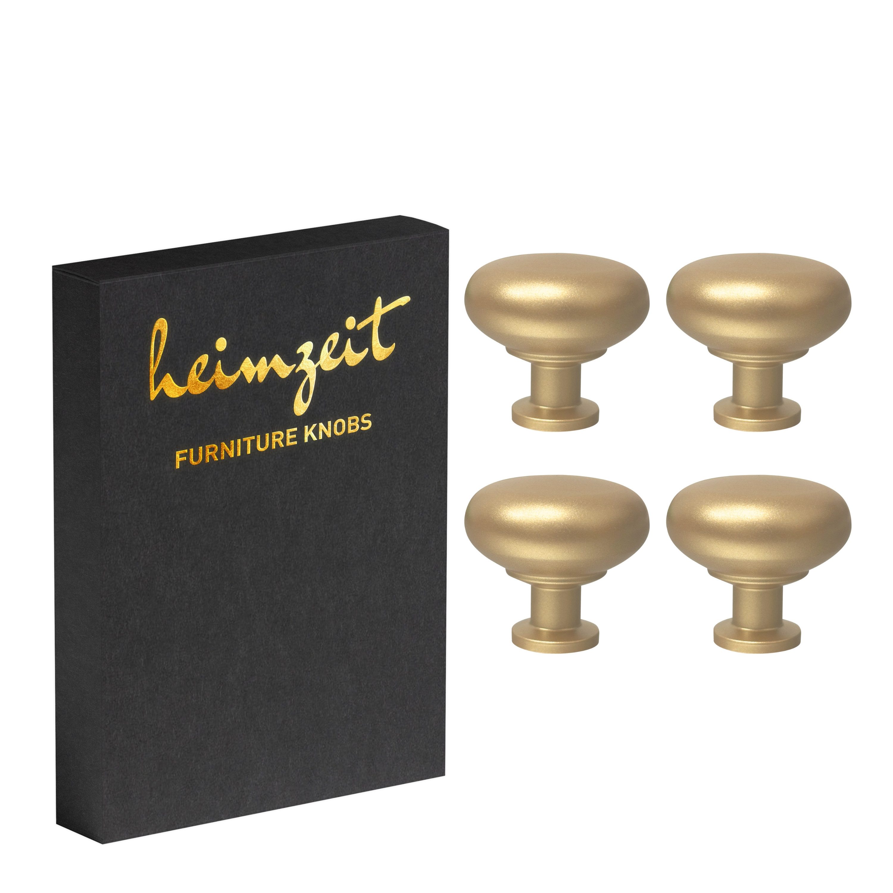 heimzeit Möbelgriff heimzeit Möbelknöpfe Rund gewölbt (Set, 4-St), für Schubladen, Türen und Kommoden, inkl. Schraube