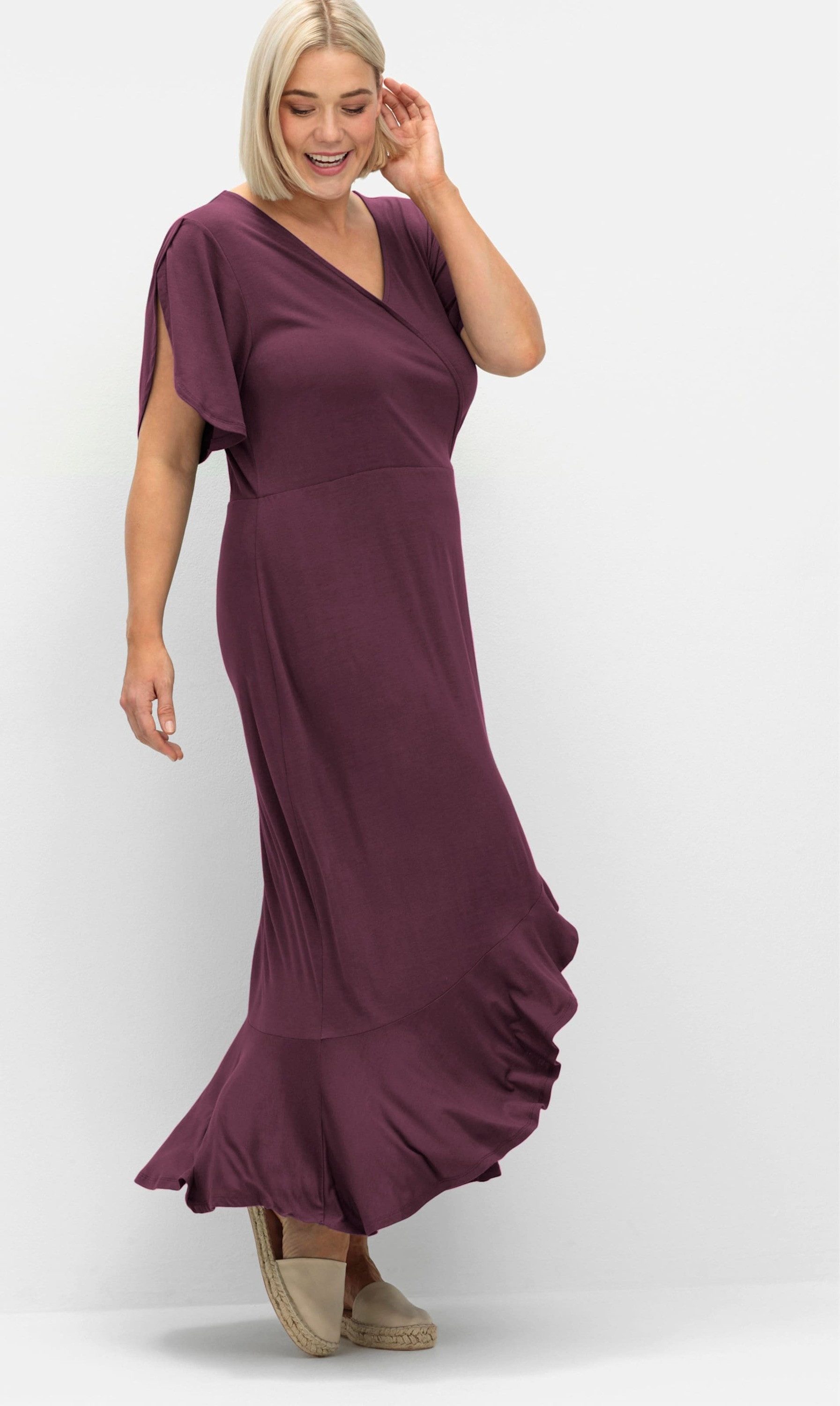 Sheego Strandkleid Jerseykleid Kurzarm