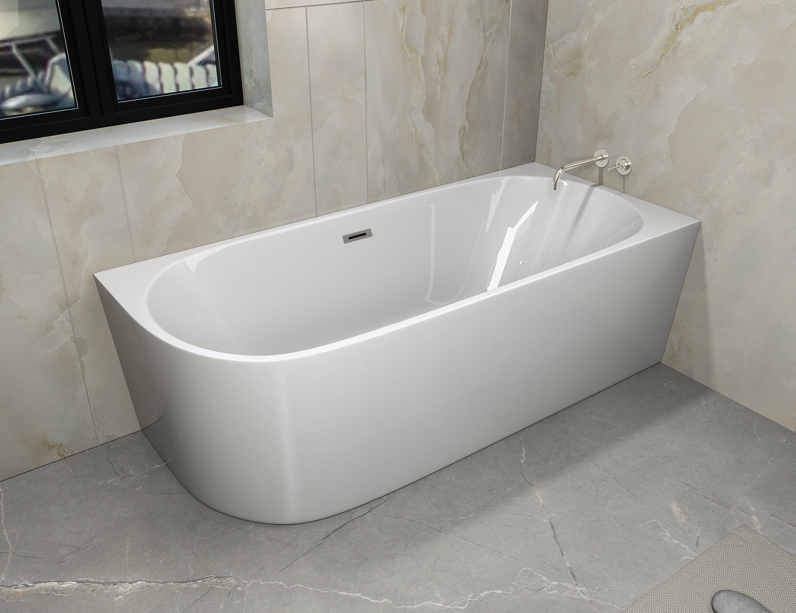 Sanotechnik Badewanne LUMA, 160cm, Acryl Badewanne rechts – Bild 5 von 5