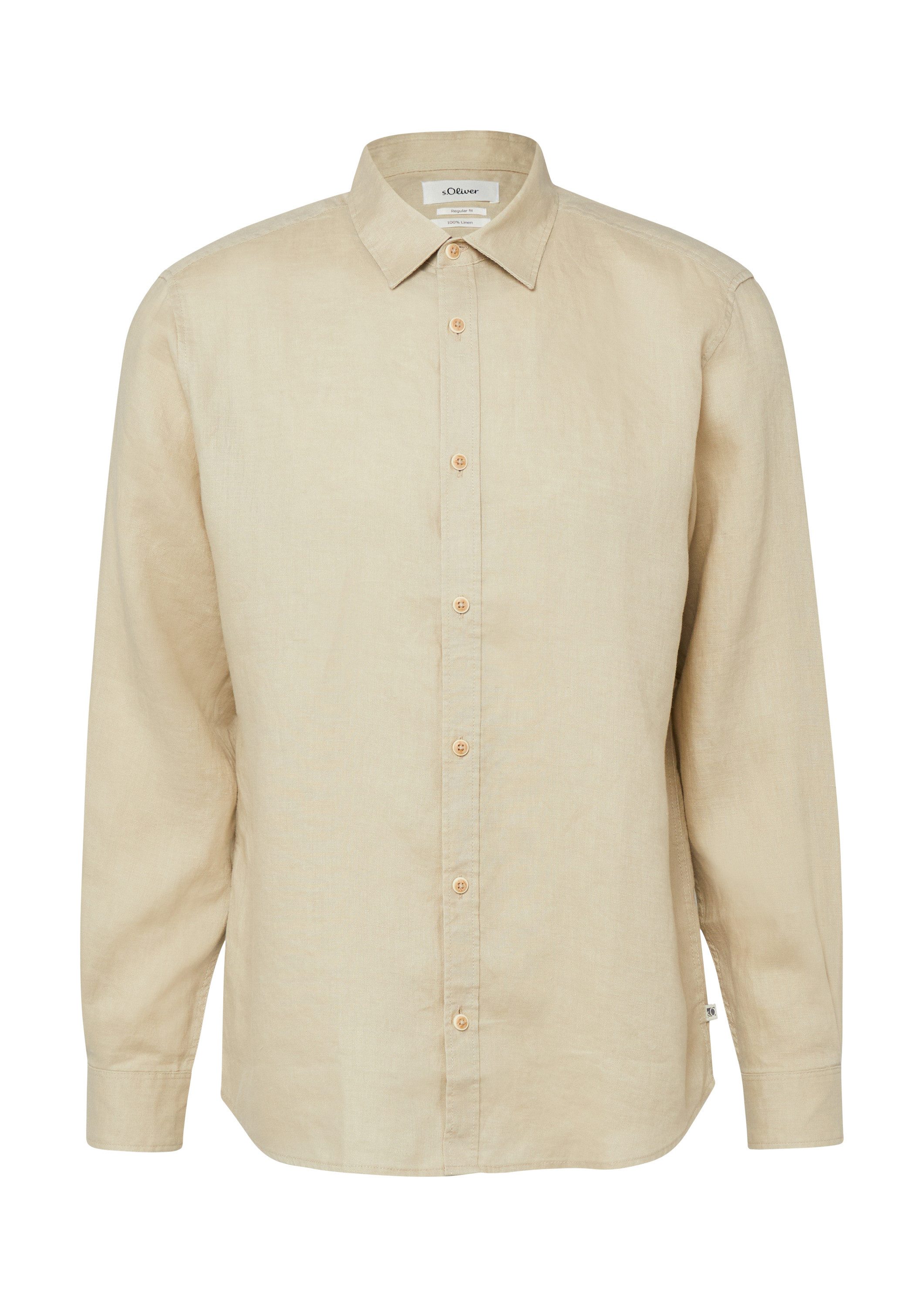 s.Oliver Langarmhemd Hemd Regular Fit: Hemd aus reinem Leinen