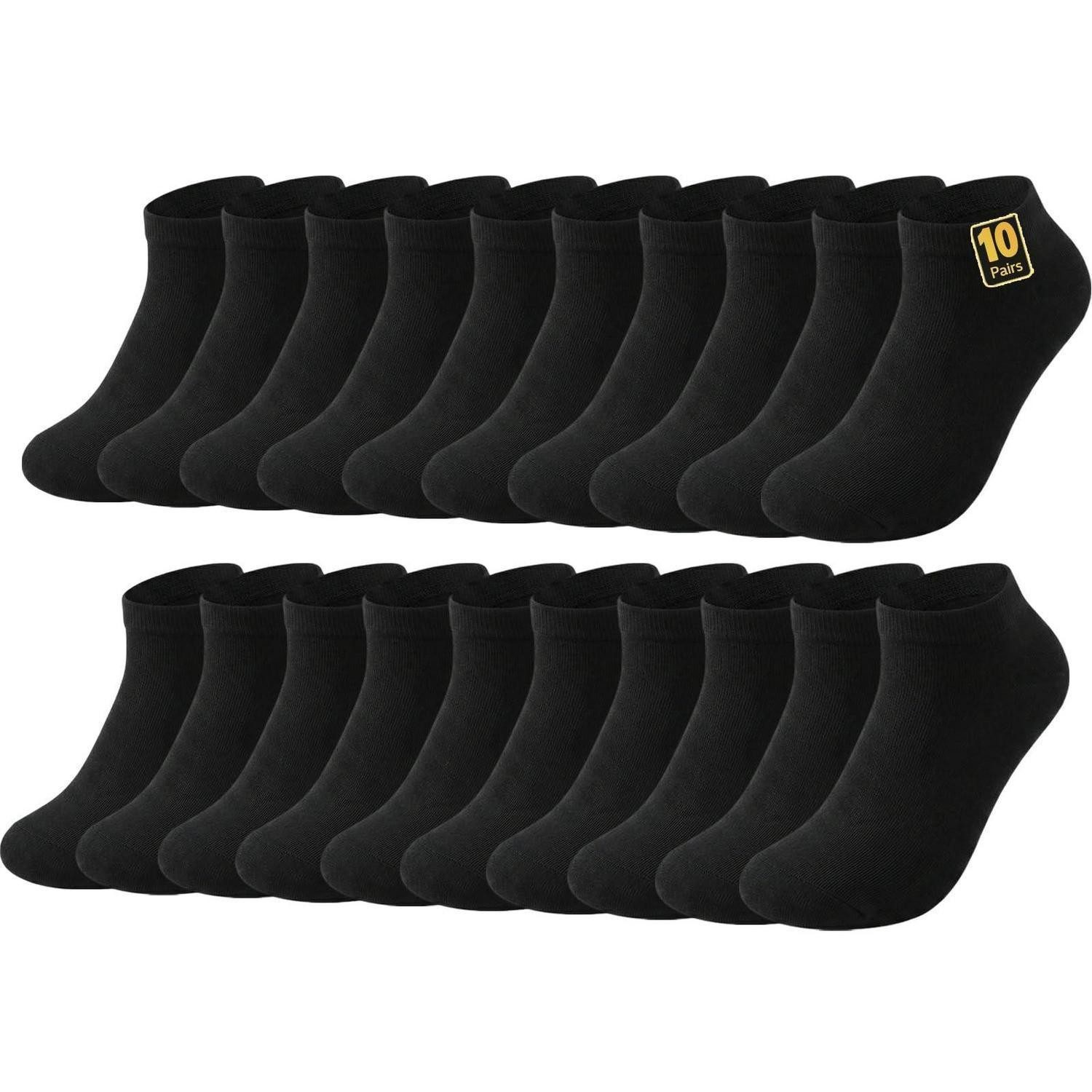 Sneakersocken Sneaker Socken Kurz Baumwolle Unisex 39-42 Schwarz