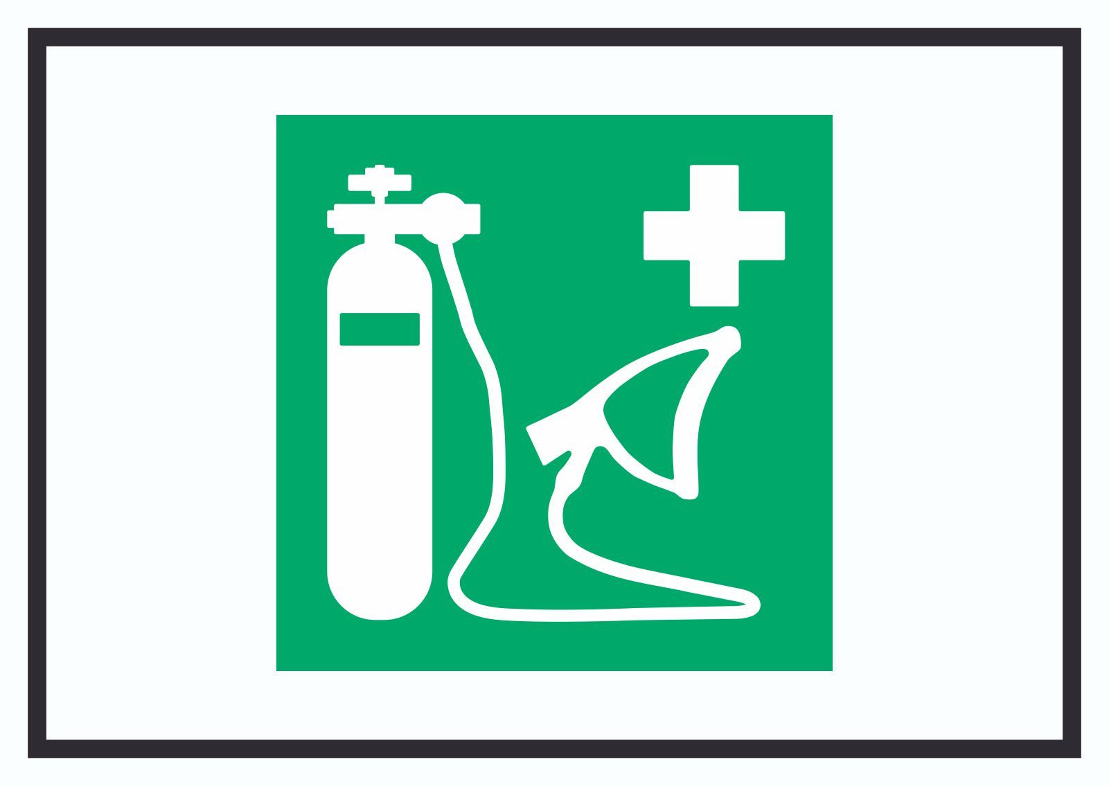 HB-Druck Hinweisschild Sauerstoffgerät Symbol Schild, wetterfest, stabil, UV-beständig, kratzfest