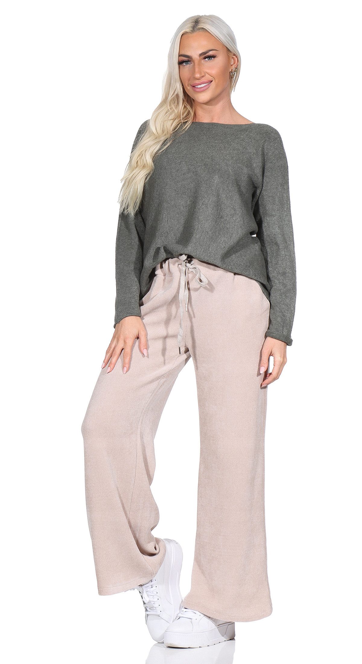 OriginalYou Cordhose Schlupfhose Damen Cordhose Freizeithose Soft Cord Damen Culotte weiches Cordgewebe mit Stretch
