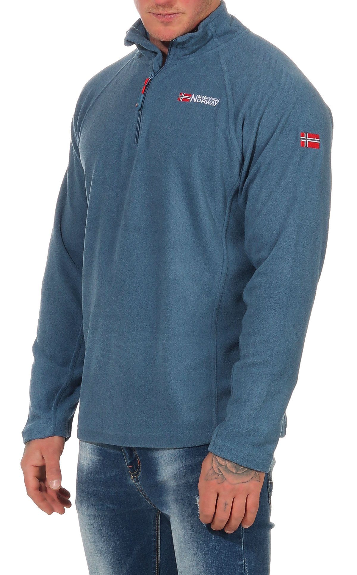 Geographical Norway Fleecepullover Herren leichte Micro Fleece überzieh Pullover Ultraleicht auch in Großen Größen erhältlich