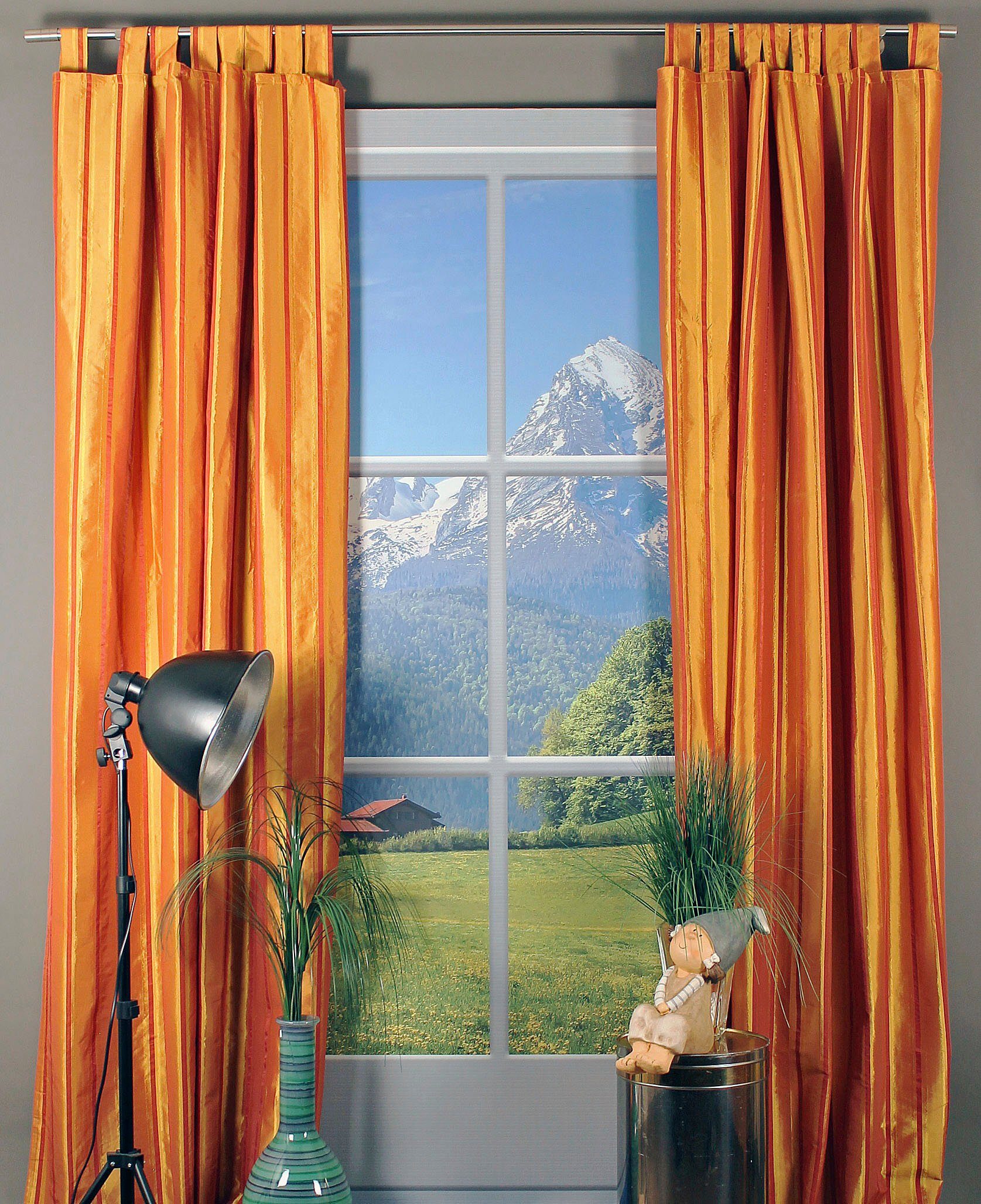 HOSSNER - ART OF HOME DECO Gardine Caumasee (1 St), Schlaufen, blickdicht, Schlaufenschal im zeitlosen Design