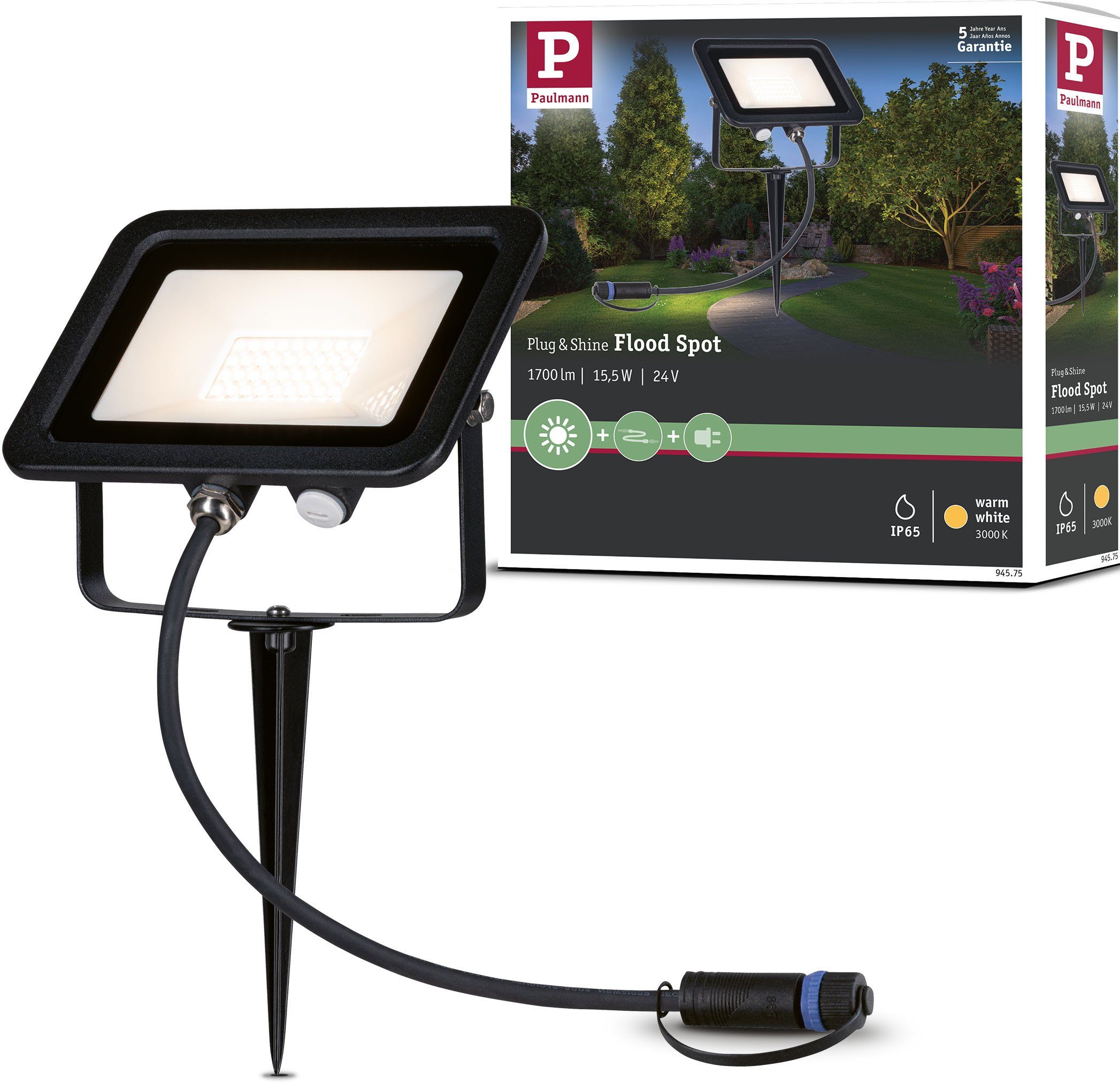 Paulmann LED-Modul Warmweiß, Flood, LED Gartenstrahler integriert, LED fest