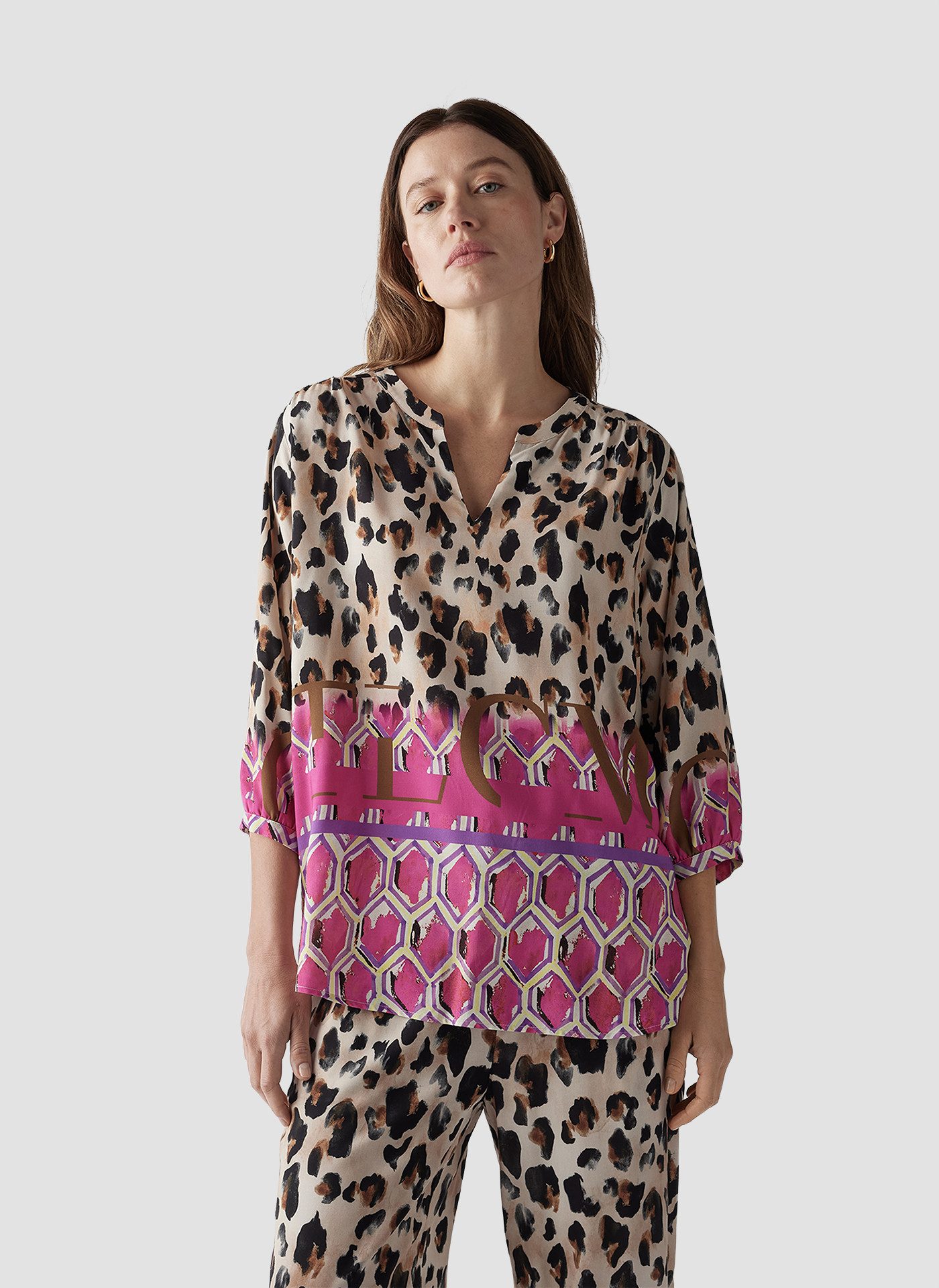 Klassische Bluse LeComte Tunika mit Animalmuster