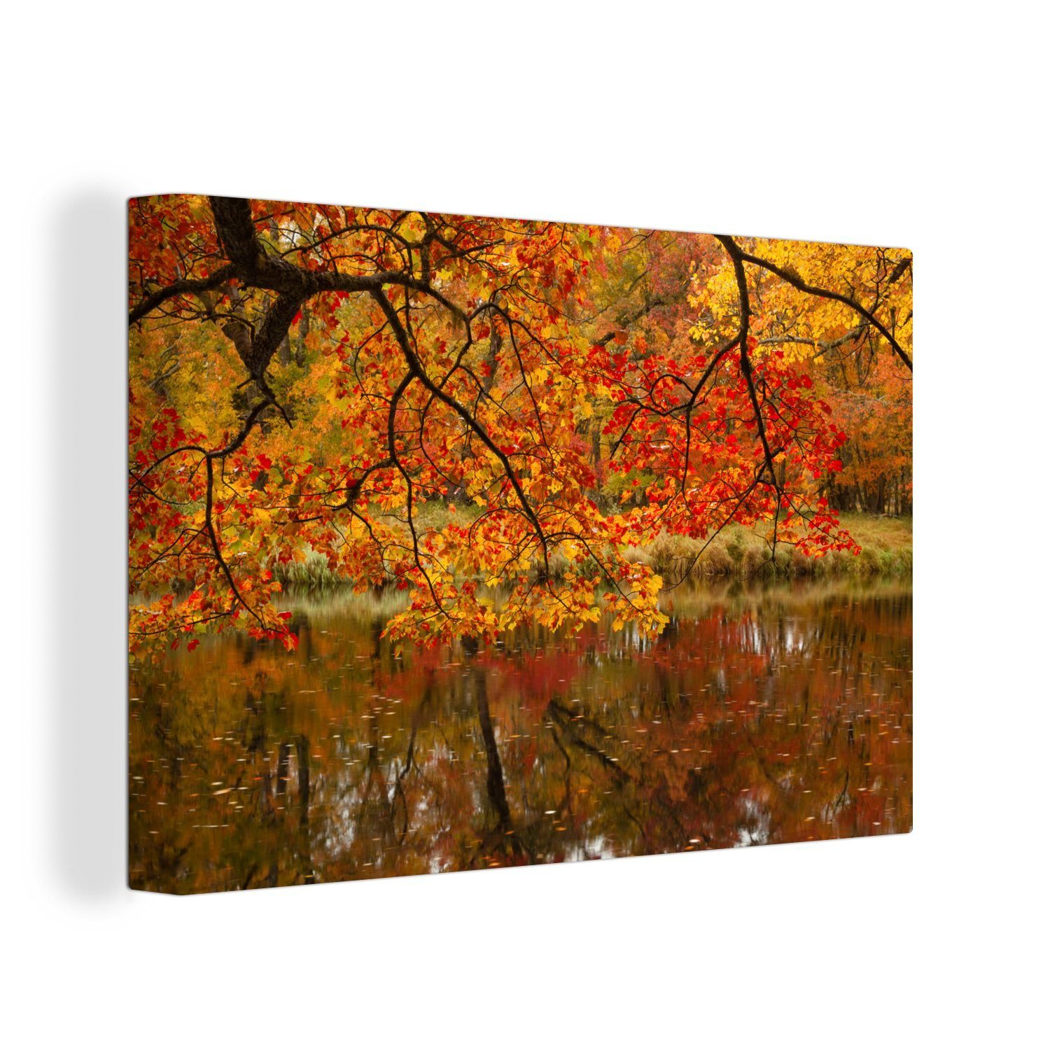 OneMillionCanvasses® Leinwandbild Kejimkujik National Park in Nordamerika im Herbst, Fotodruck (1 St), Leinwand Bilder Klein, Wand Dekoration Aesthetic 30x20 cm