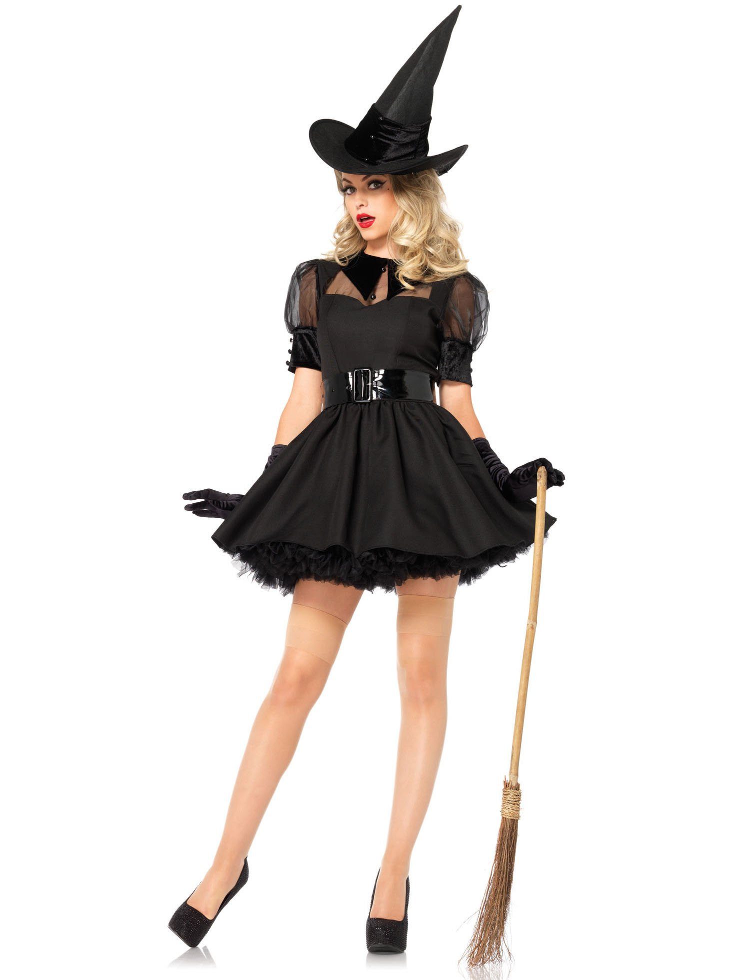 legavenue Hexen-Kostüm Hexe Halloween-Damenkostüm sexy schwarz