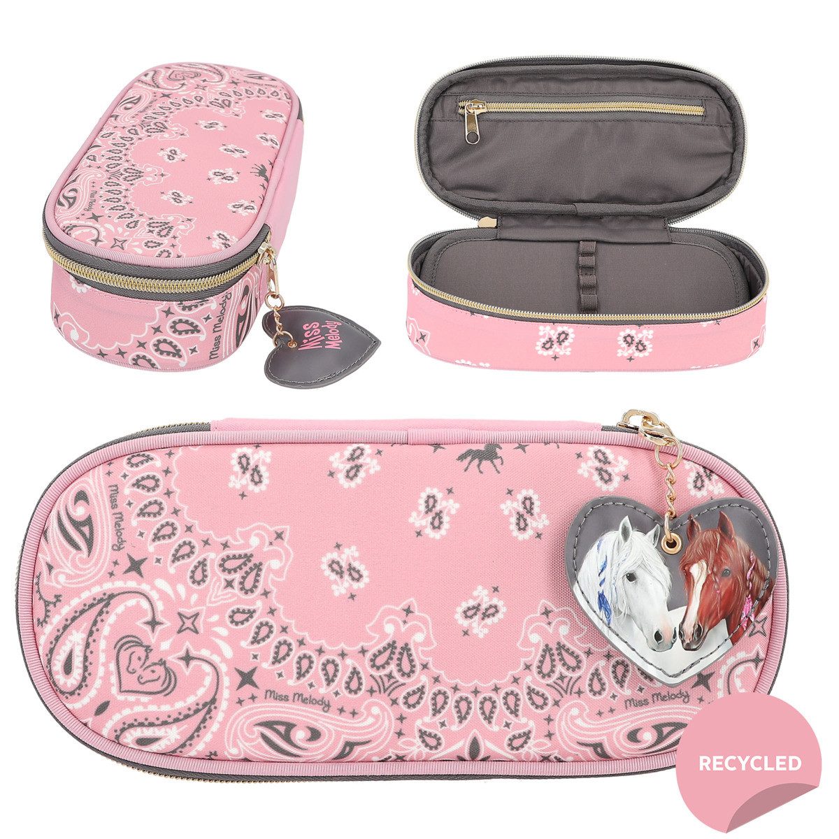 Depesche Freizeittasche DEPESCHE Miss Melody Schlamperbox BANDANA mit Anhänger rosa