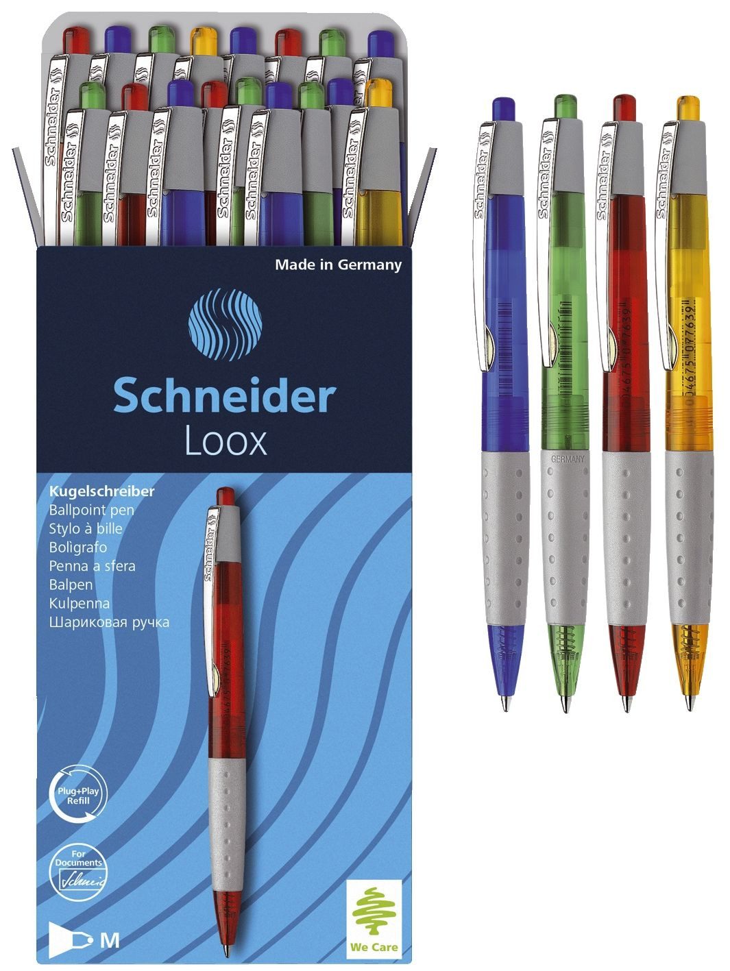 SCHNEIDER Kugelschreibermine Schneider 135580 20er Druckkugelschreiber LOOX mit Soft-Grip-Zone