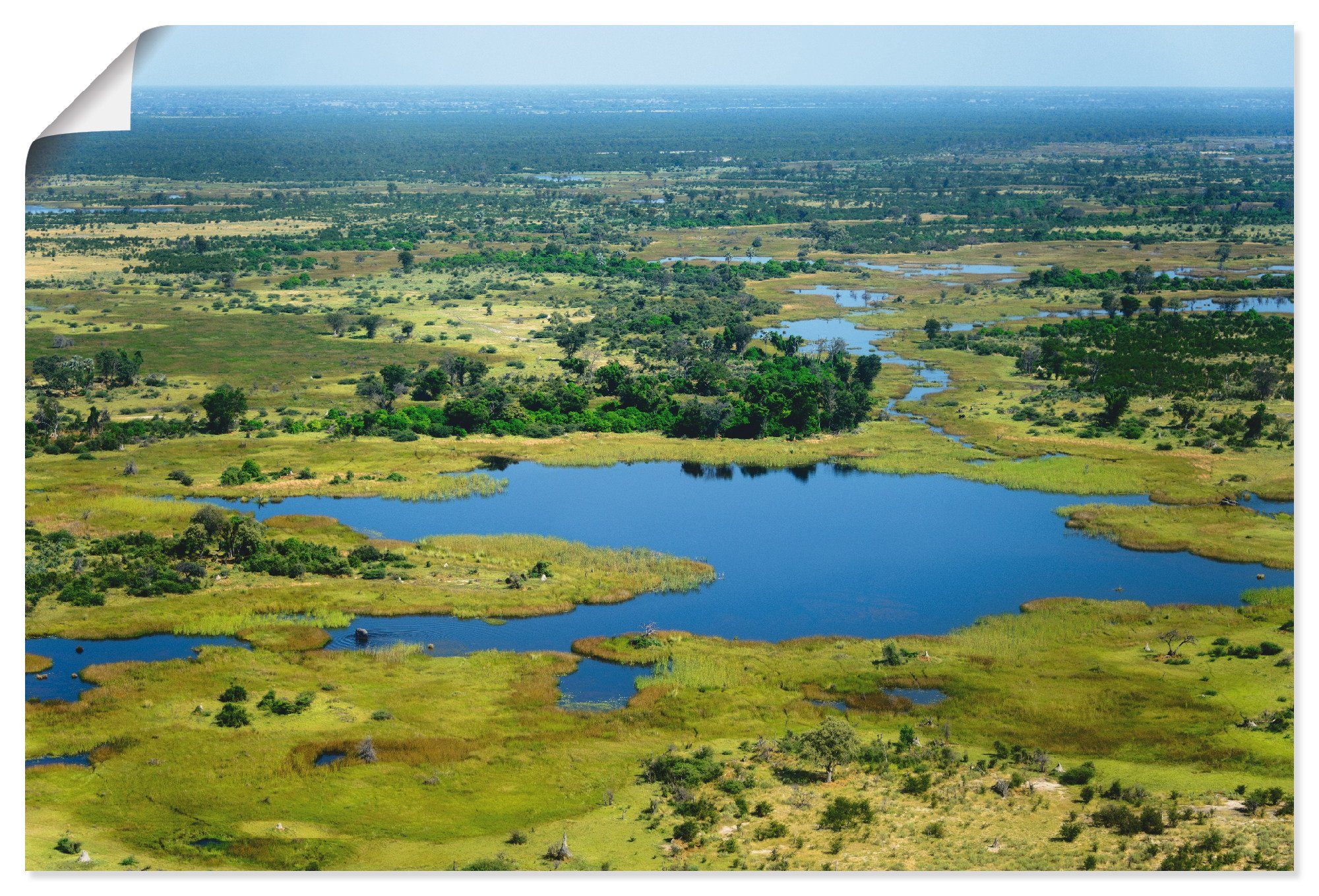 Artland St), Wandaufkleber als Alubild, Leinwandbild, versch. Größen Wandbild Poster in oder Afrika (1 Okavangodelta,