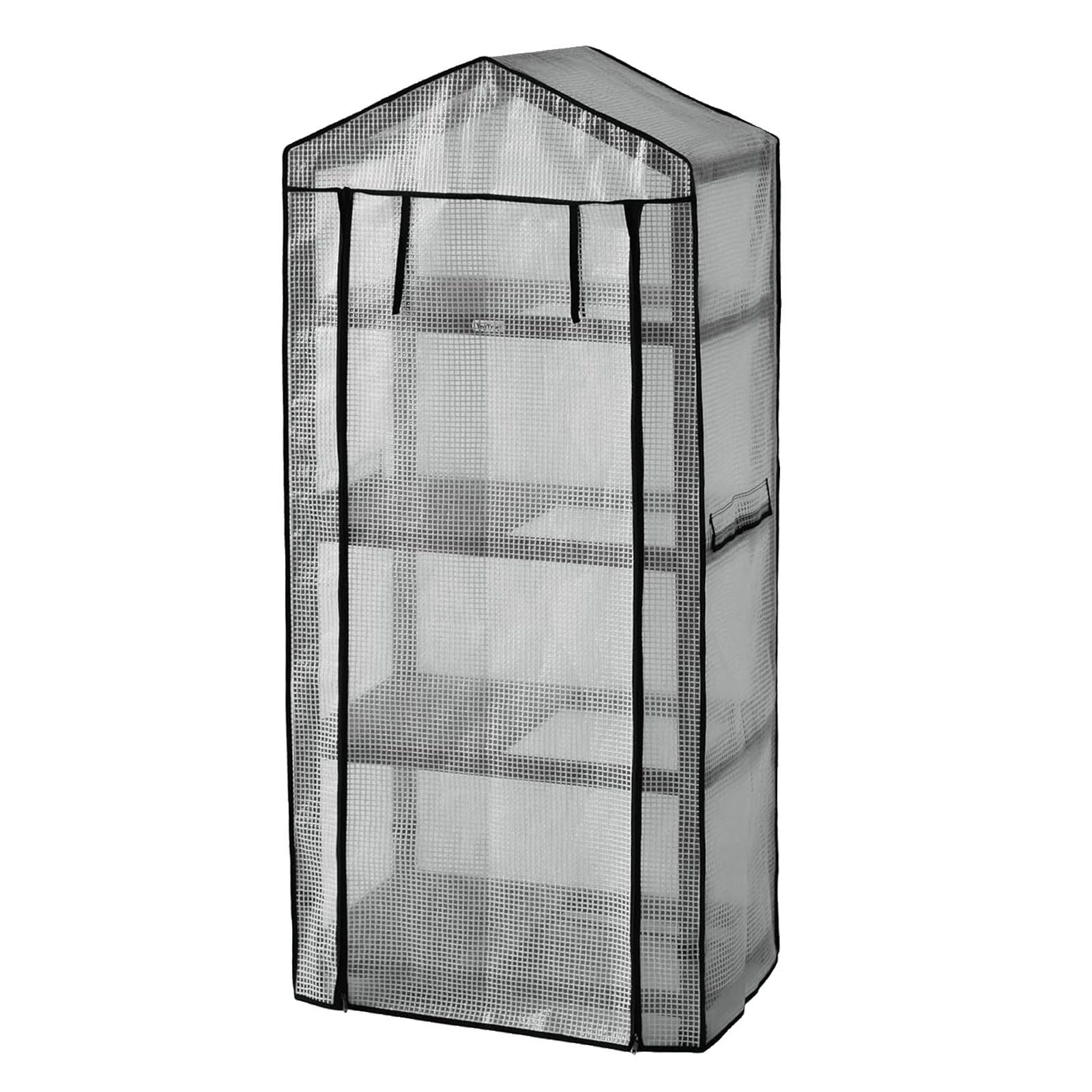 VegTrug Gewächshaus VegTrug® – mit Holzrahmen und 4 Fachböden, Foliengewächshaus inkl. Abdeckung – in 2 Größen grau | Rabatt: 30%