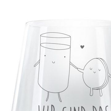 Mr. & Mrs. Panda Windlicht Milch Keks - Transparent - Geschenk, Einladung Frühstück, Kaffee, per (1 St), Persönliche Lasergravur