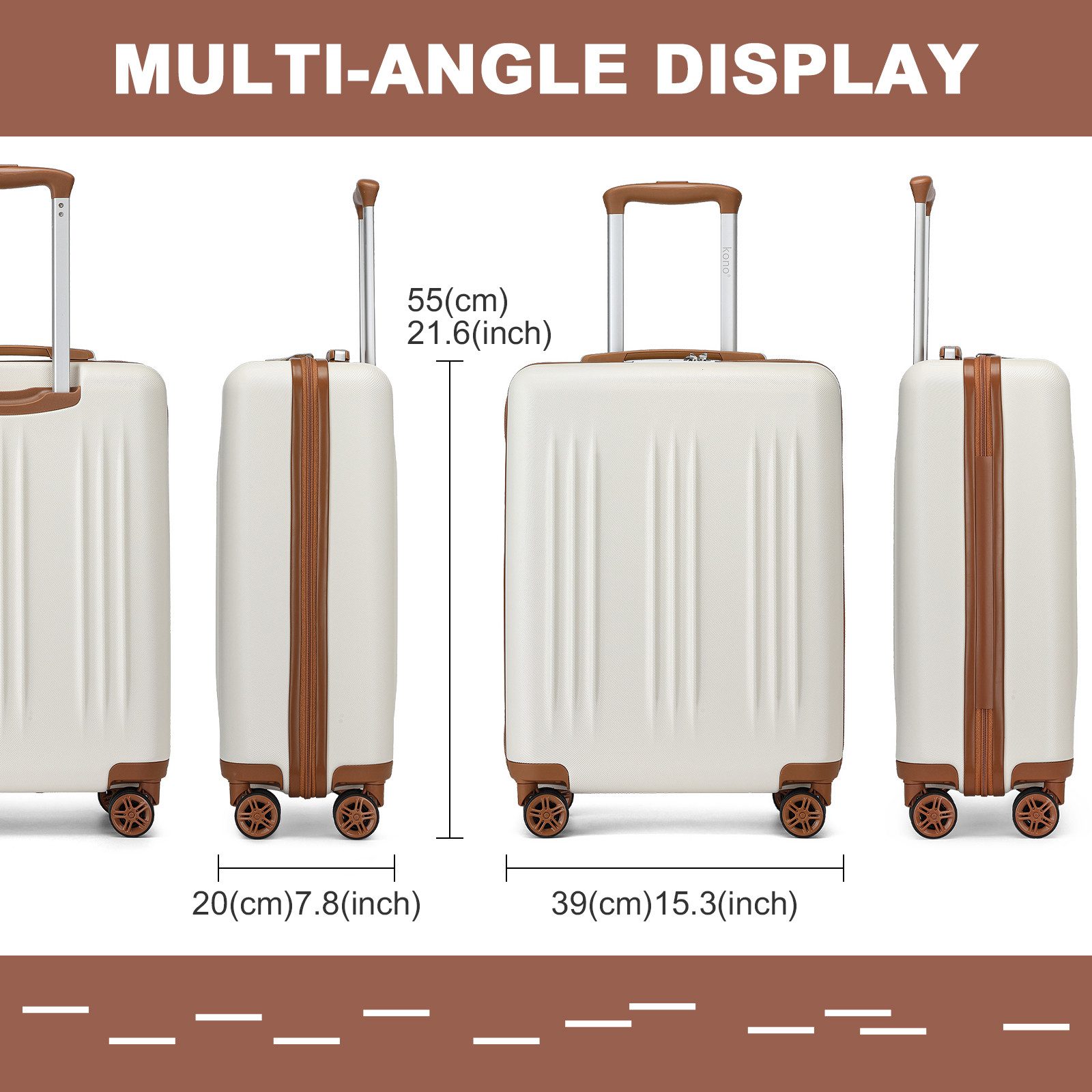 KONO Koffer Handgepäck-Trolley, Ultraleichter Hartschalenkoffer günstig online kaufen