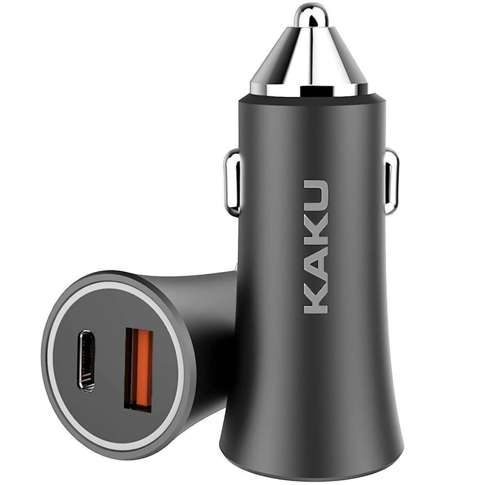 Kaku KFZ-Ladegerät USB-C 18W + USB Quick Charge 18W 3A Dual Port Smartphone-Ladegerät