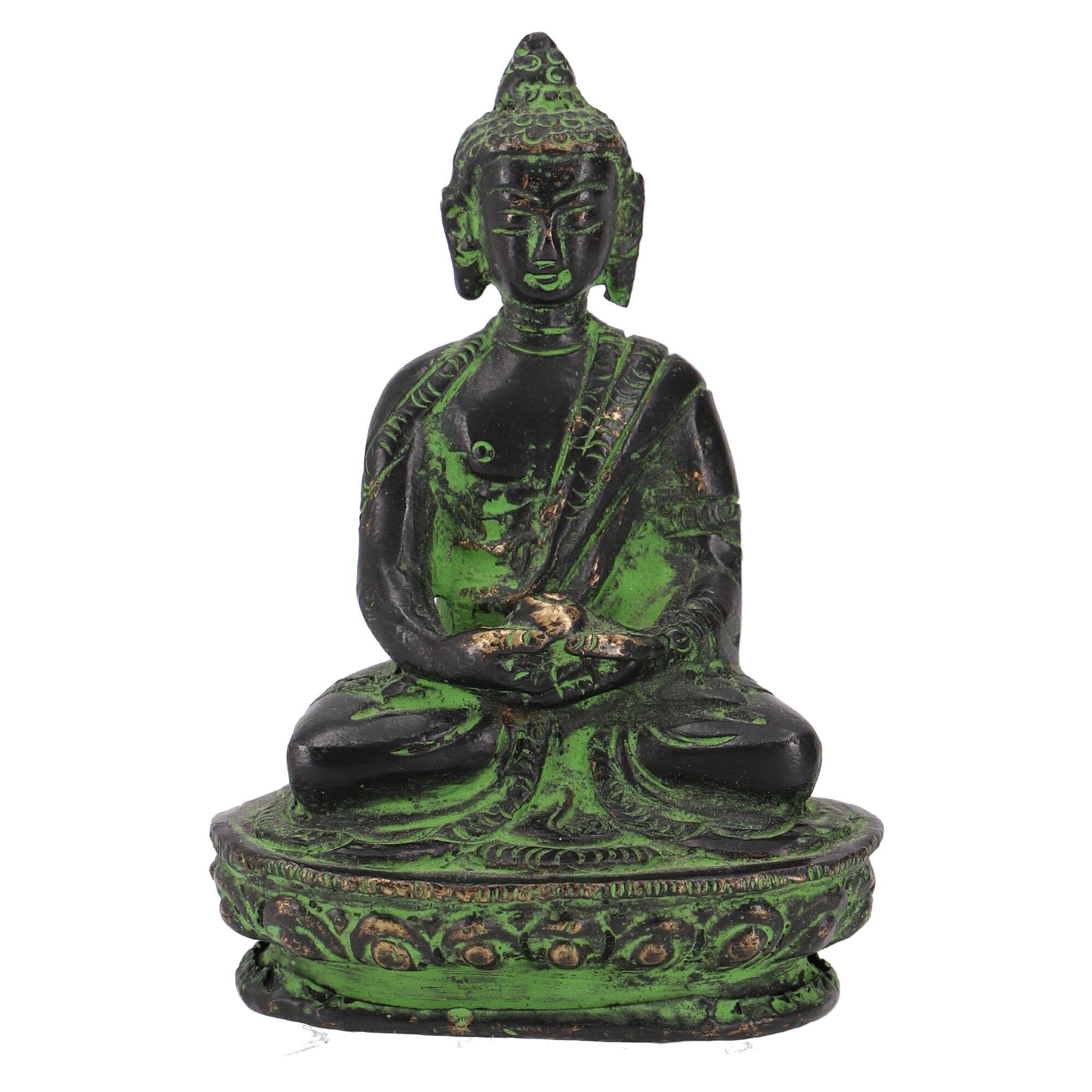 Guru-Shop Buddhafigur Buddha Statue aus Messing cm Dhyana -.. Mudra 8