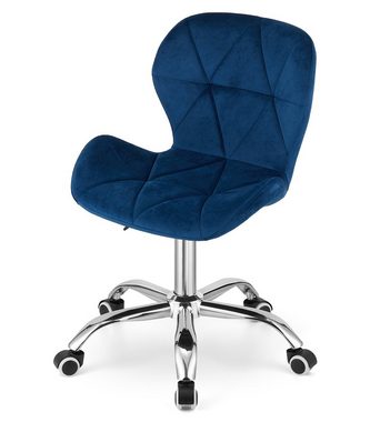 Home Collective Drehstuhl Bürostuhl Schreibtischstuhl mit ergonomischer Sitzfläche, höhenverstellbar, Polster aus Samt in blau