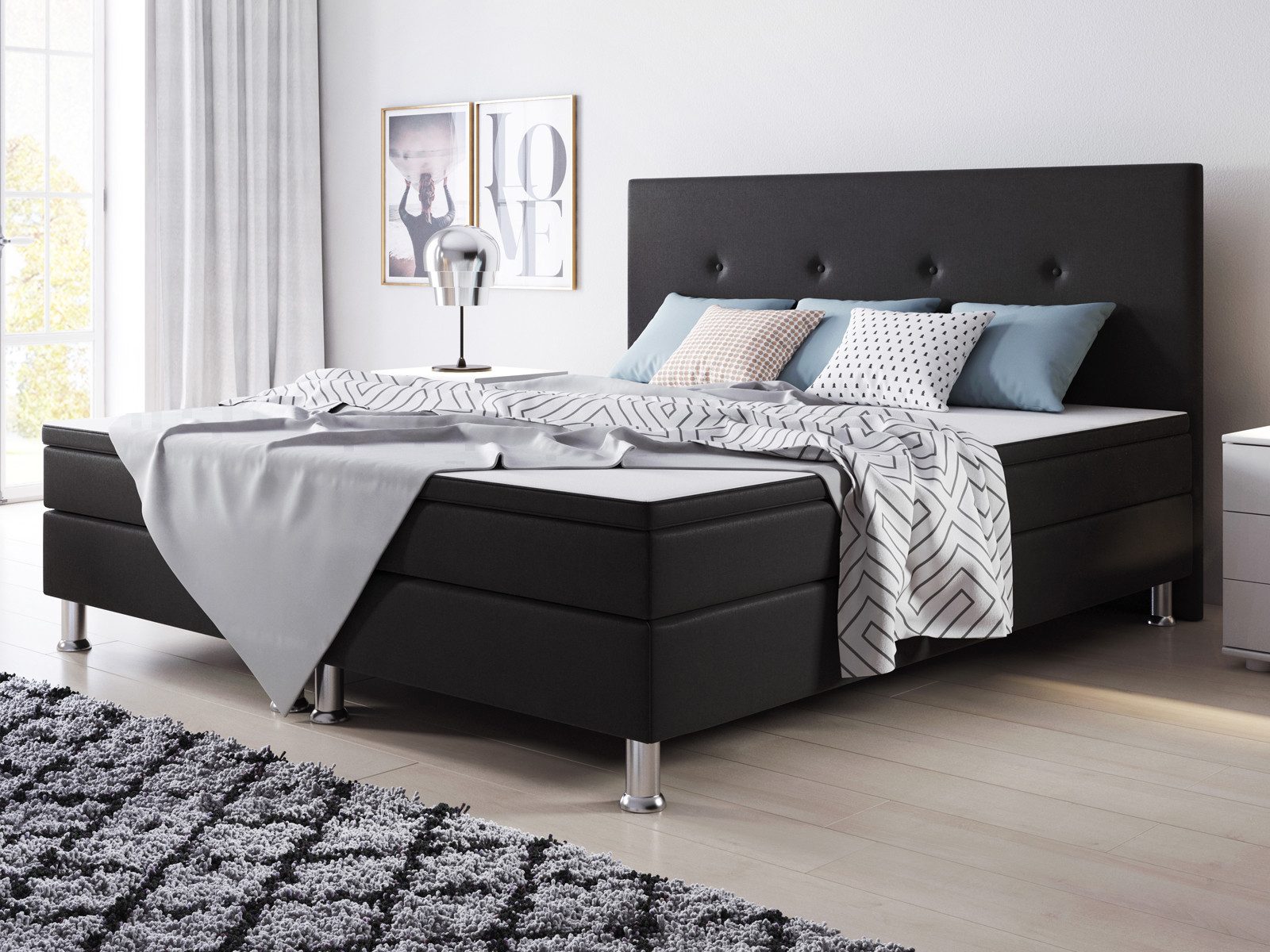 inter Boxspringbett Jump 180x200 Webstoff (Komplett-Set günstig online kaufen