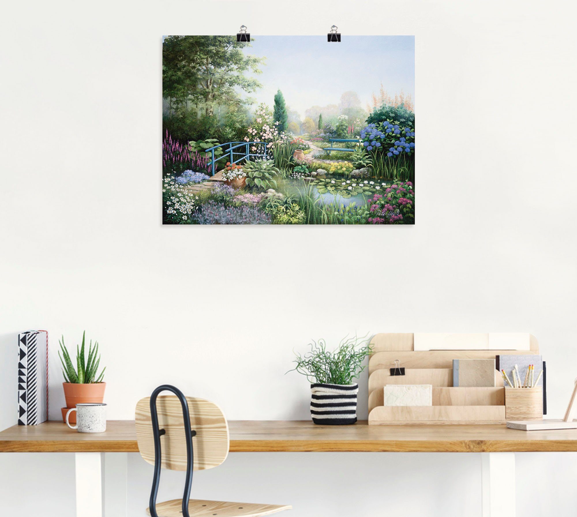 Artland Wandbild Brücke der Liebe, Garten (1 St), als Leinwandbild, Poster in verschied. Größen