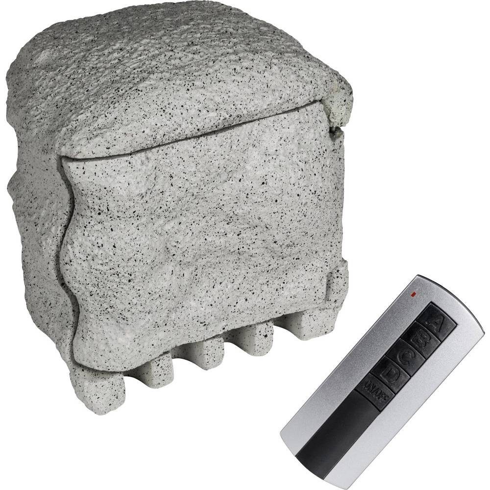 HEITRONIC Gartensteckdose 4fach PIEDRA mit Funkfernbedienung 37504, mit Fernbedienung, Steinoptik
