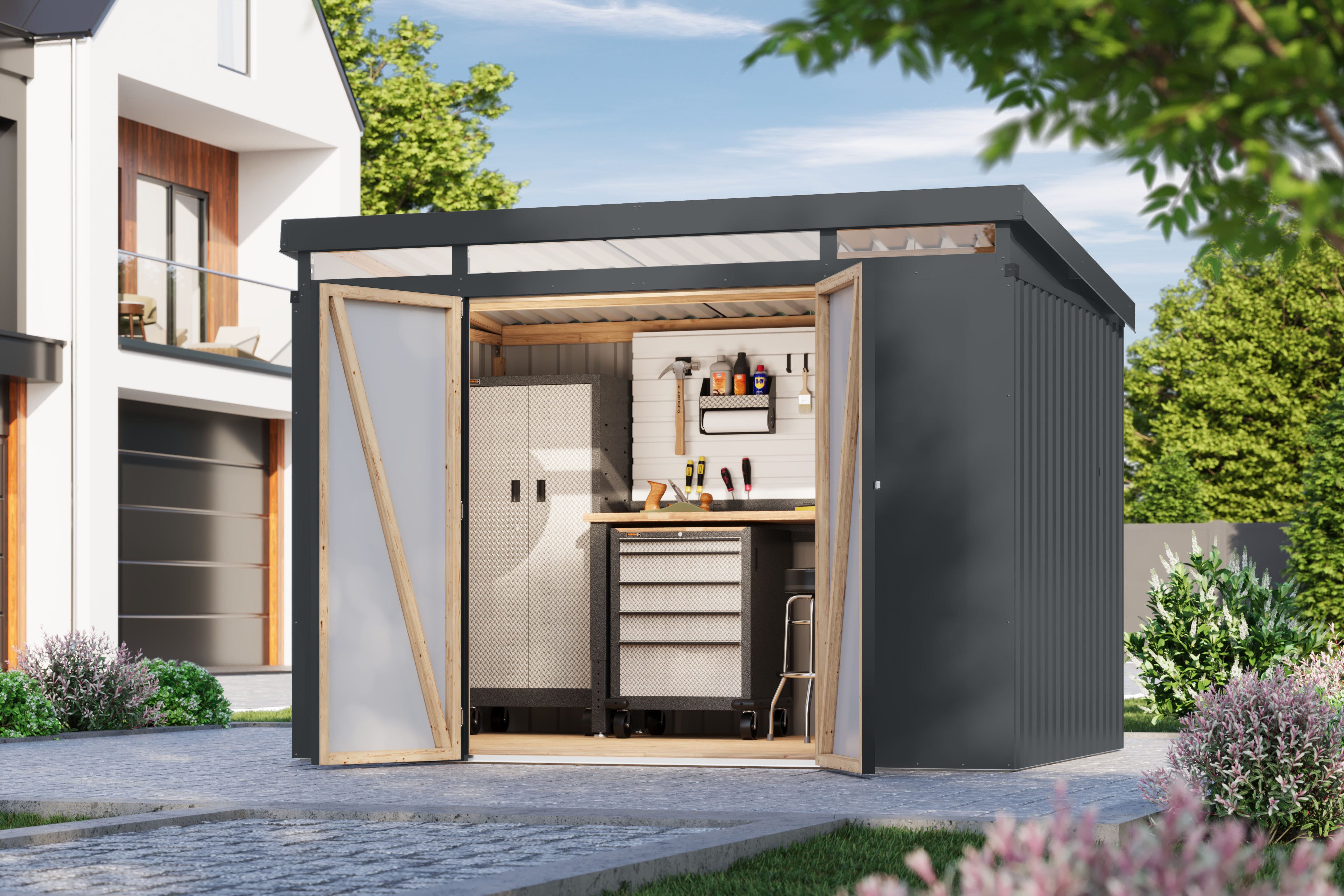 Karibu Gerätehaus Argonium 3, BxT: 290x209 cm, Made in Germany