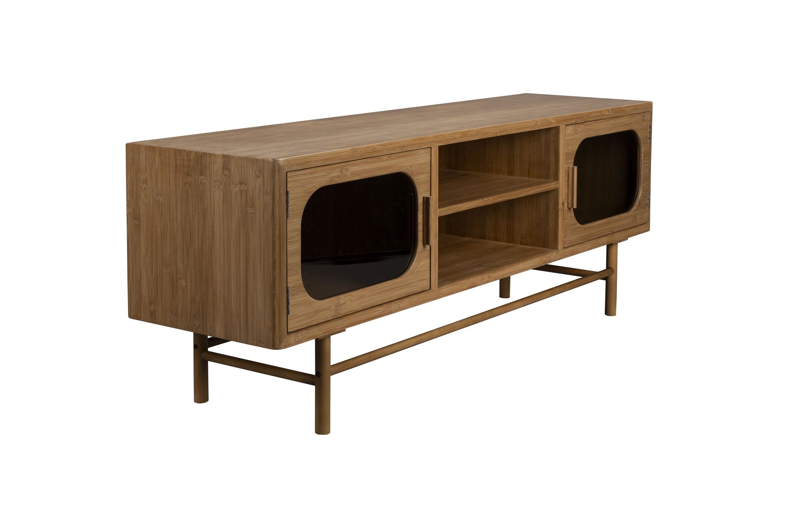 Dutchbone TV-Schrank Retro TV-Board Sideboard Caroun Bambus Rauchglas