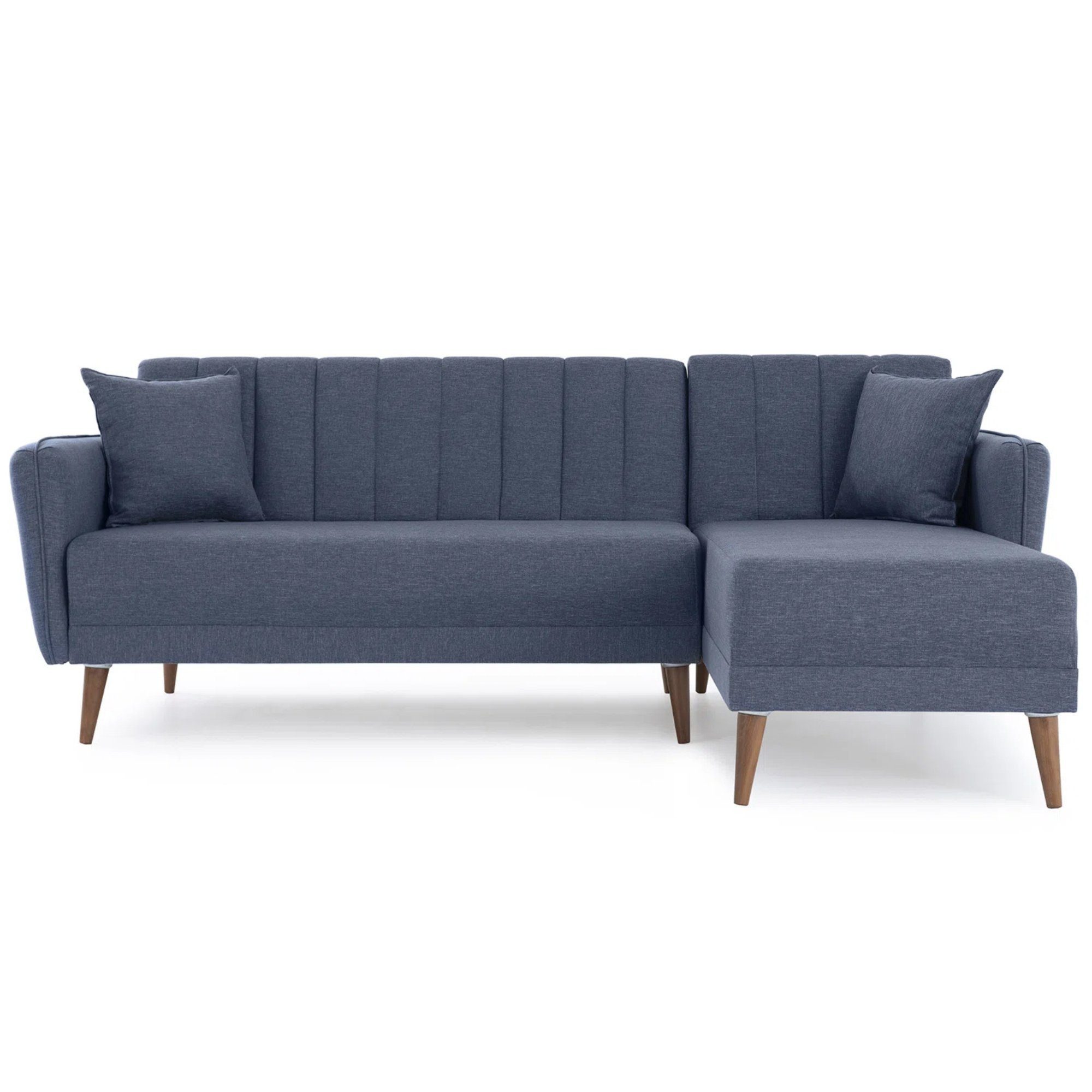 Gozos Ecksofa Gozos Mammo Sitzgruppe Ecksofa, Bettfunktion Couch, 225 x 150 x 85 cm, mit Relaxfunktion Navy Blau