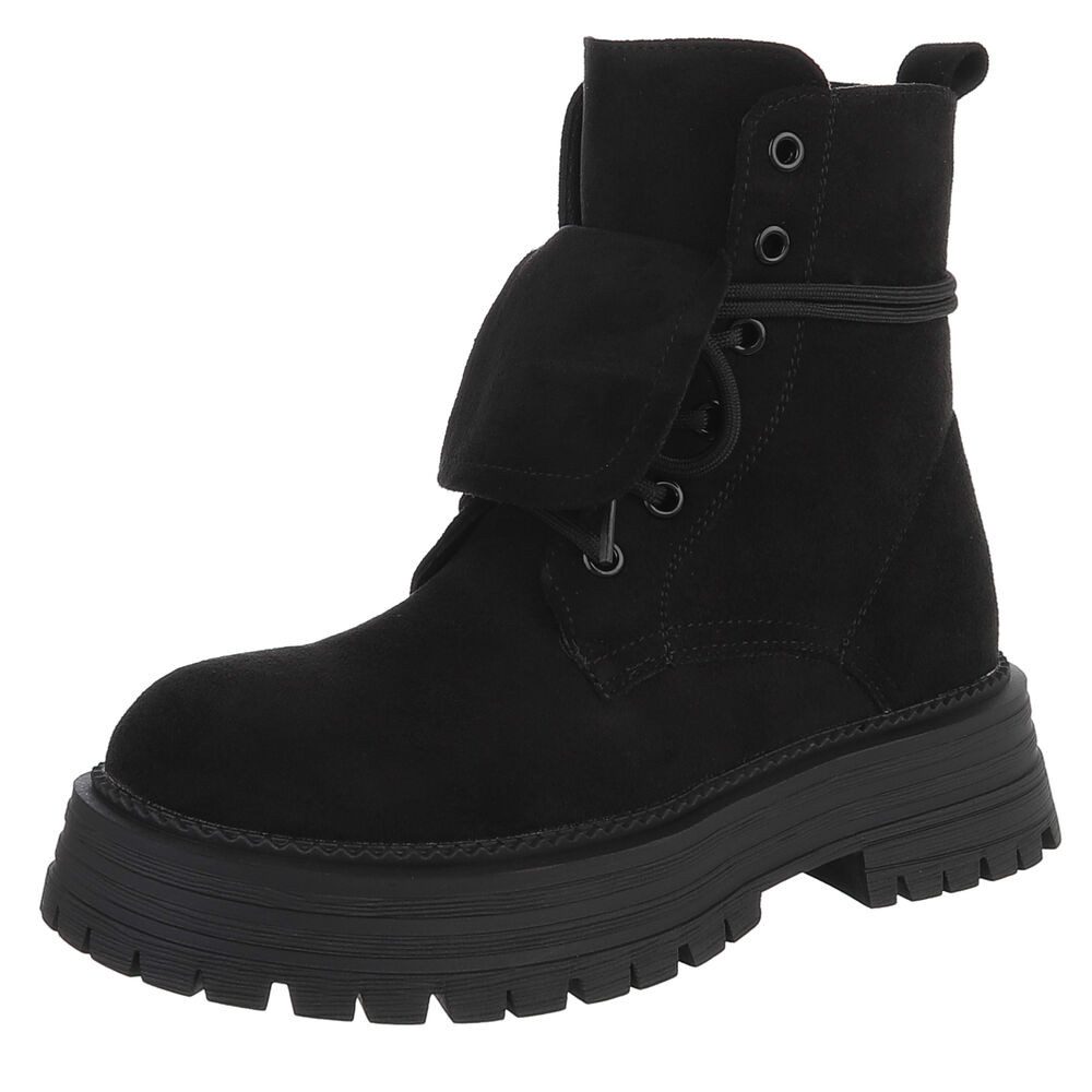 Ital-Design Robuste Damen Freizeitboots mit markanter Sohle Schnürstiefelet günstig online kaufen